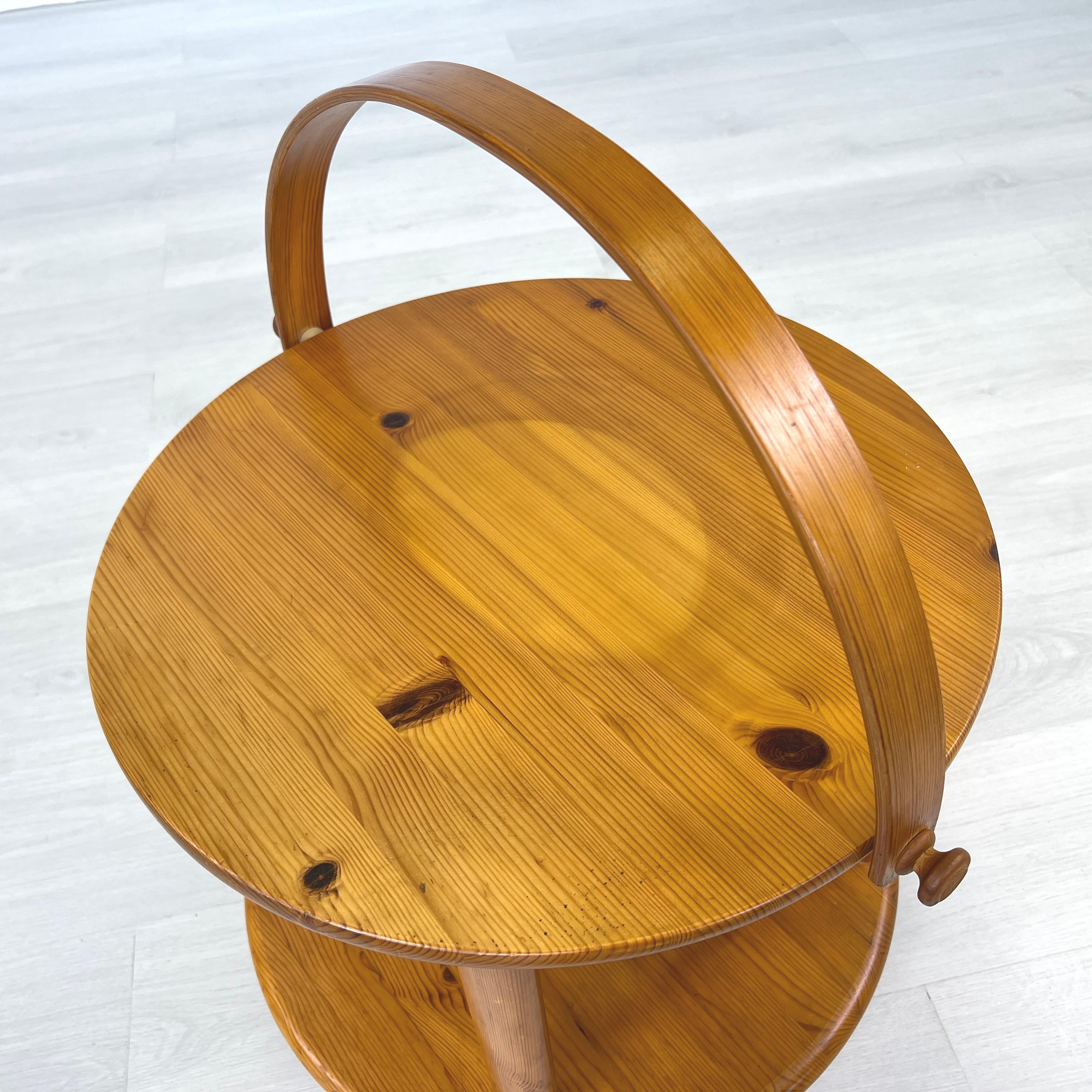 Danese Carrello da portata arrotolabile in pino danese in vendita