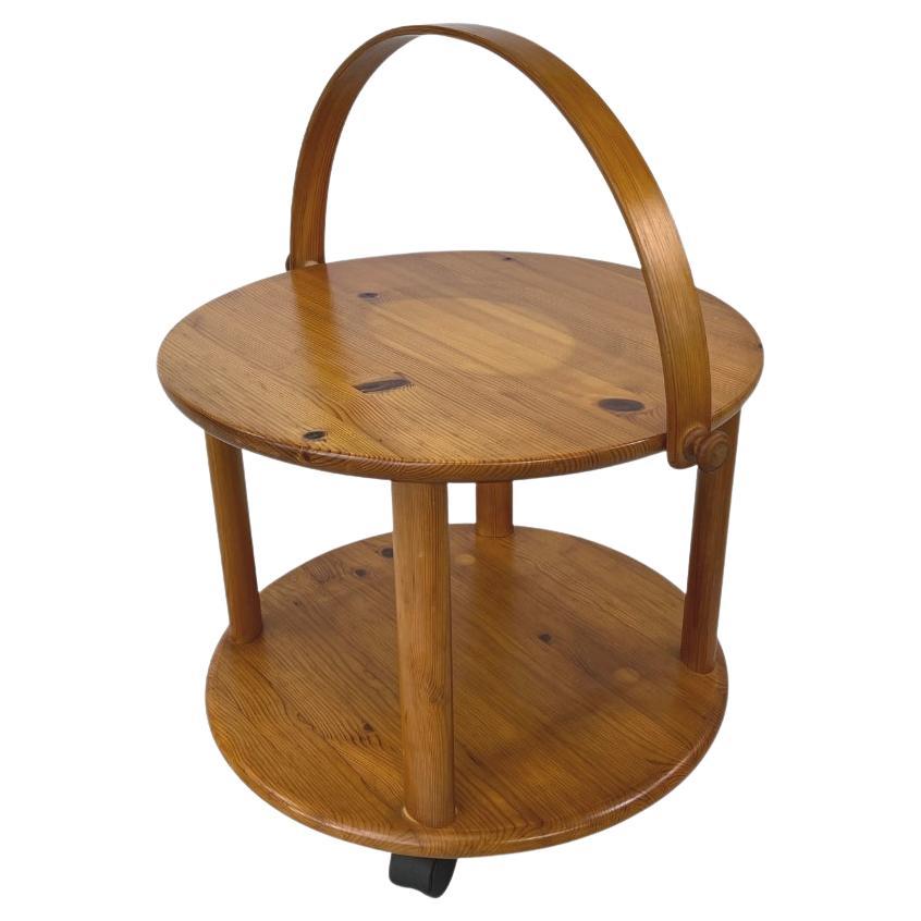 Carrello da portata arrotolabile in pino danese in vendita