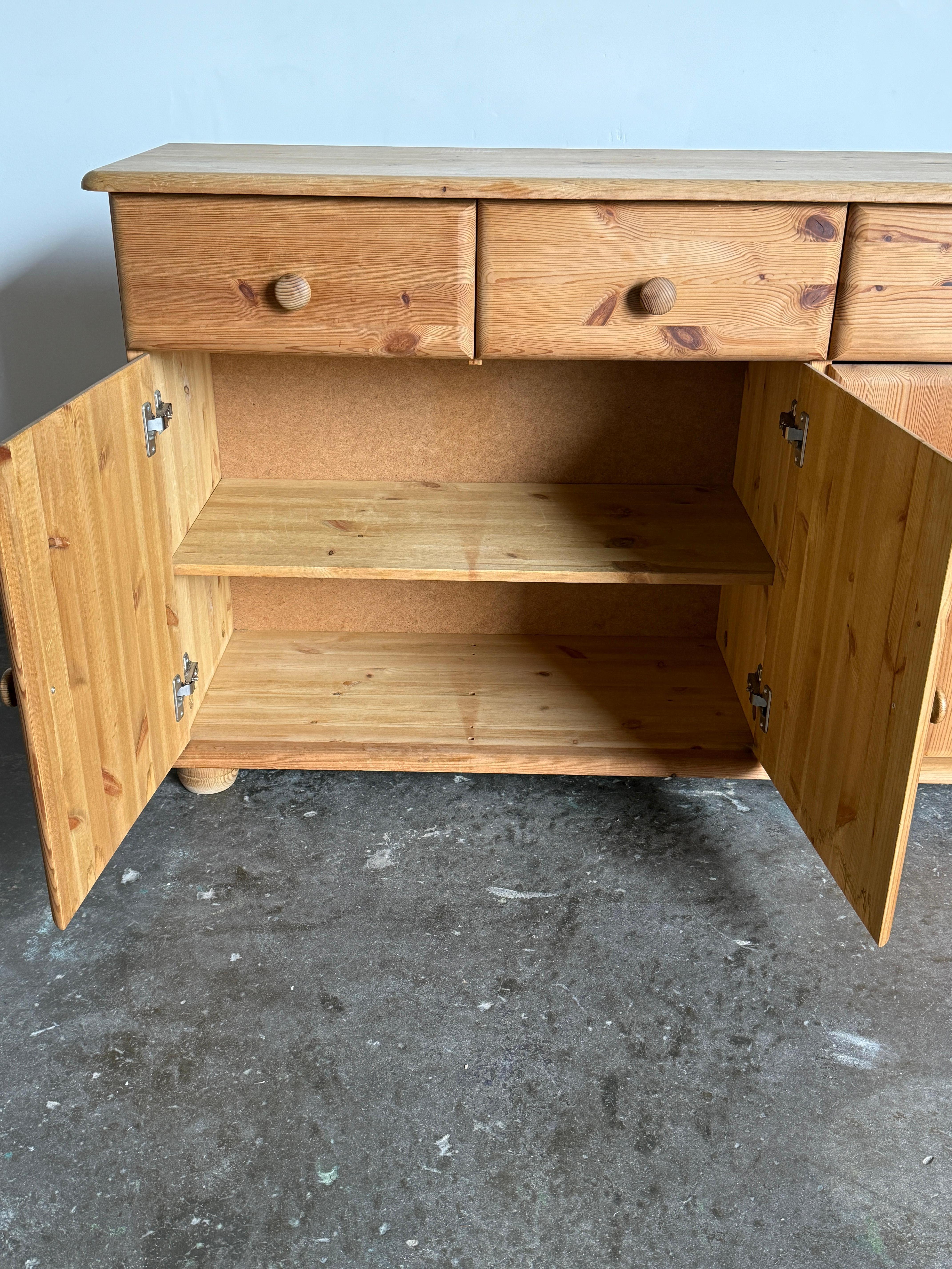 Scandinavian Modern Danish Pine Sideboard For Sale