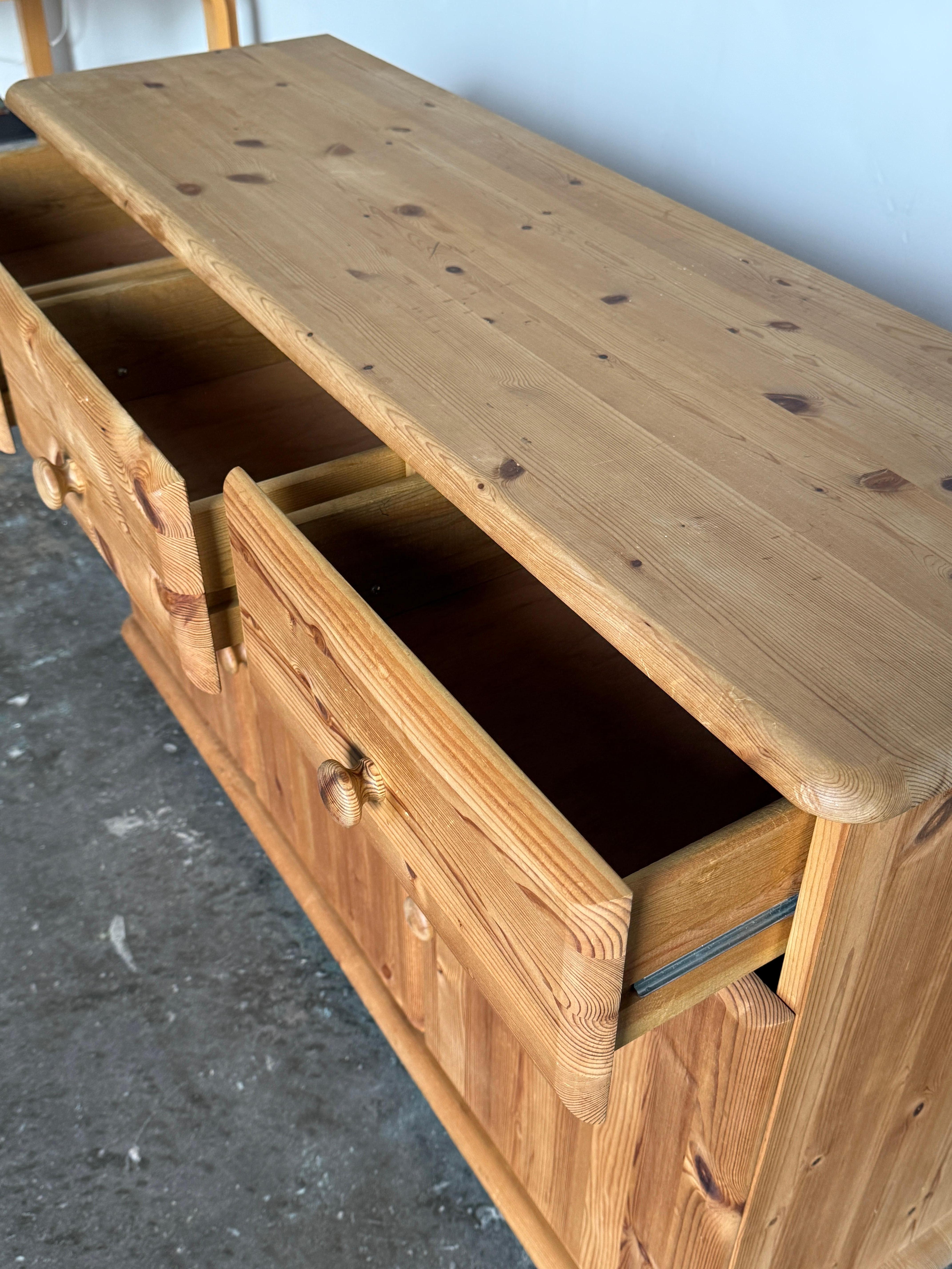Late 20th Century Danish Pine Sideboard For Sale