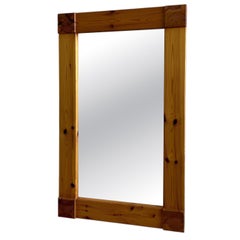 Danish Pine Wall Mirror, Aksel Kjersgaard, Odder, Denmark, 1970s