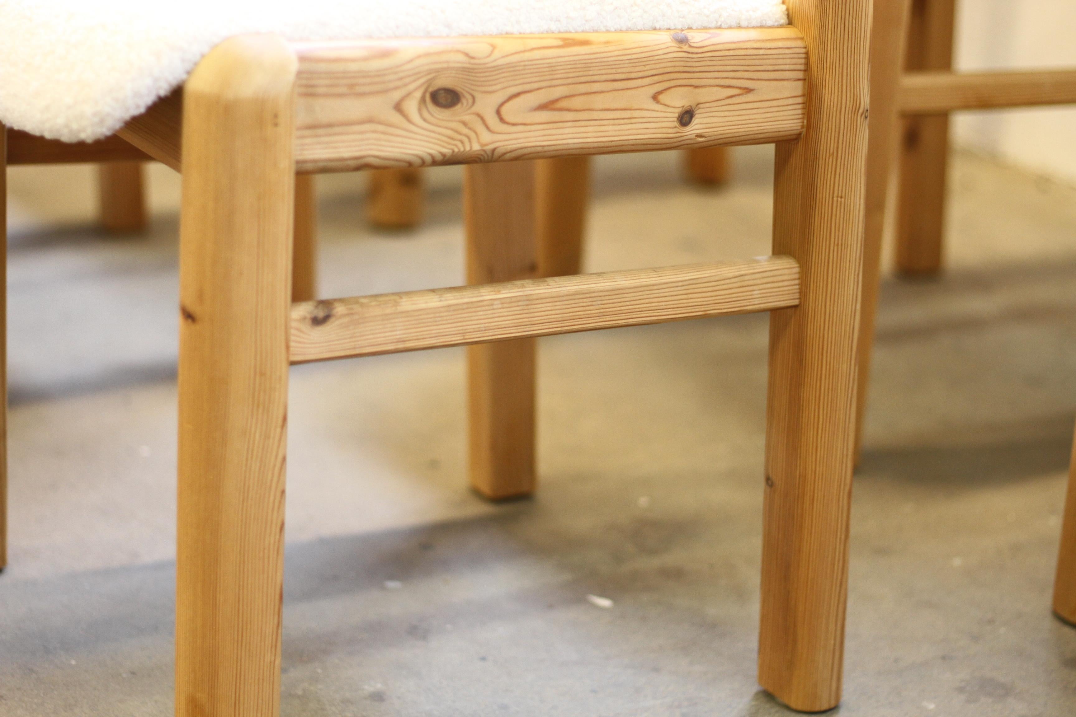Danish Pine Wood Dining Chairs 1970s/80s by Dyrlund For Sale 4