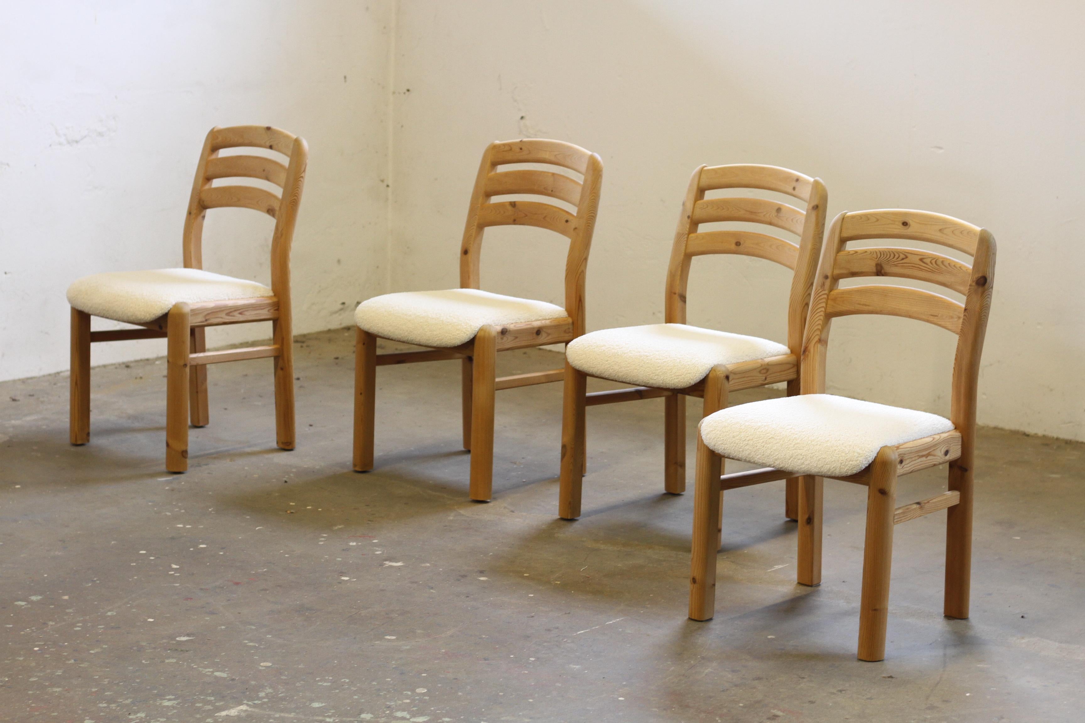 Danish Pine Wood Dining Chairs 1970s/80s by Dyrlund For Sale 5