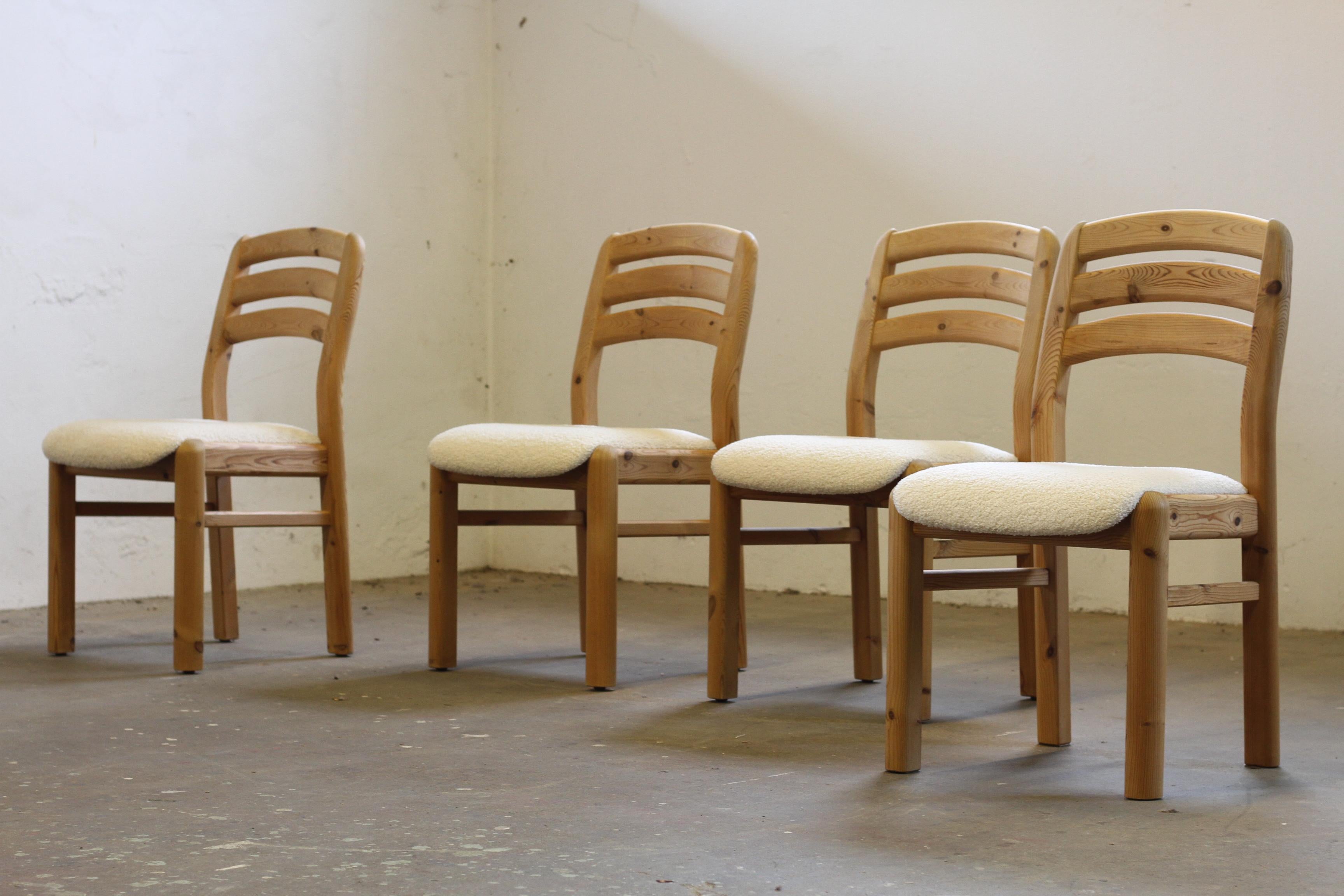 Danish Pine Wood Dining Chairs 1970s/80s by Dyrlund For Sale 6