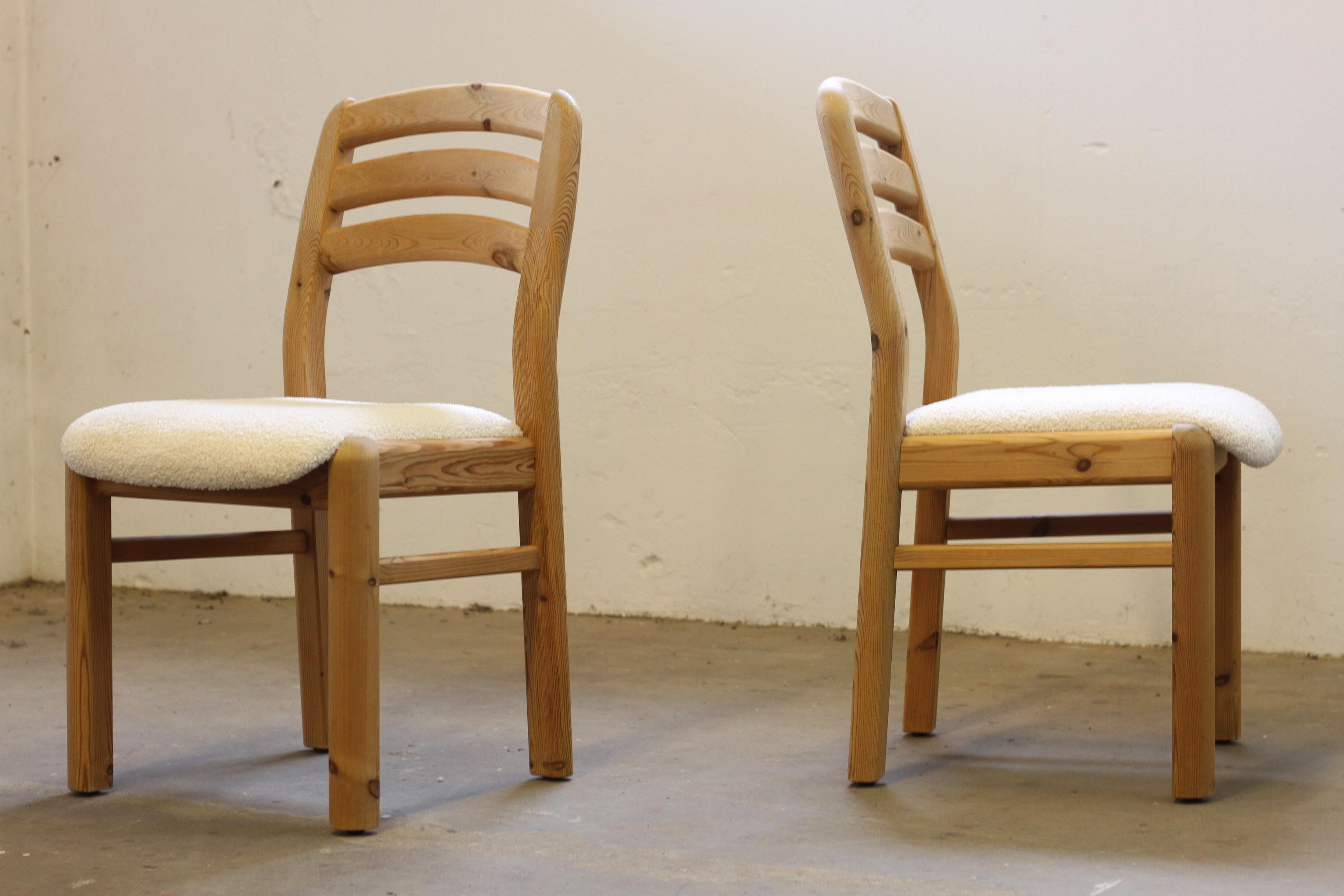 Danish Pine Wood Dining Chairs 1970s/80s by Dyrlund For Sale 7