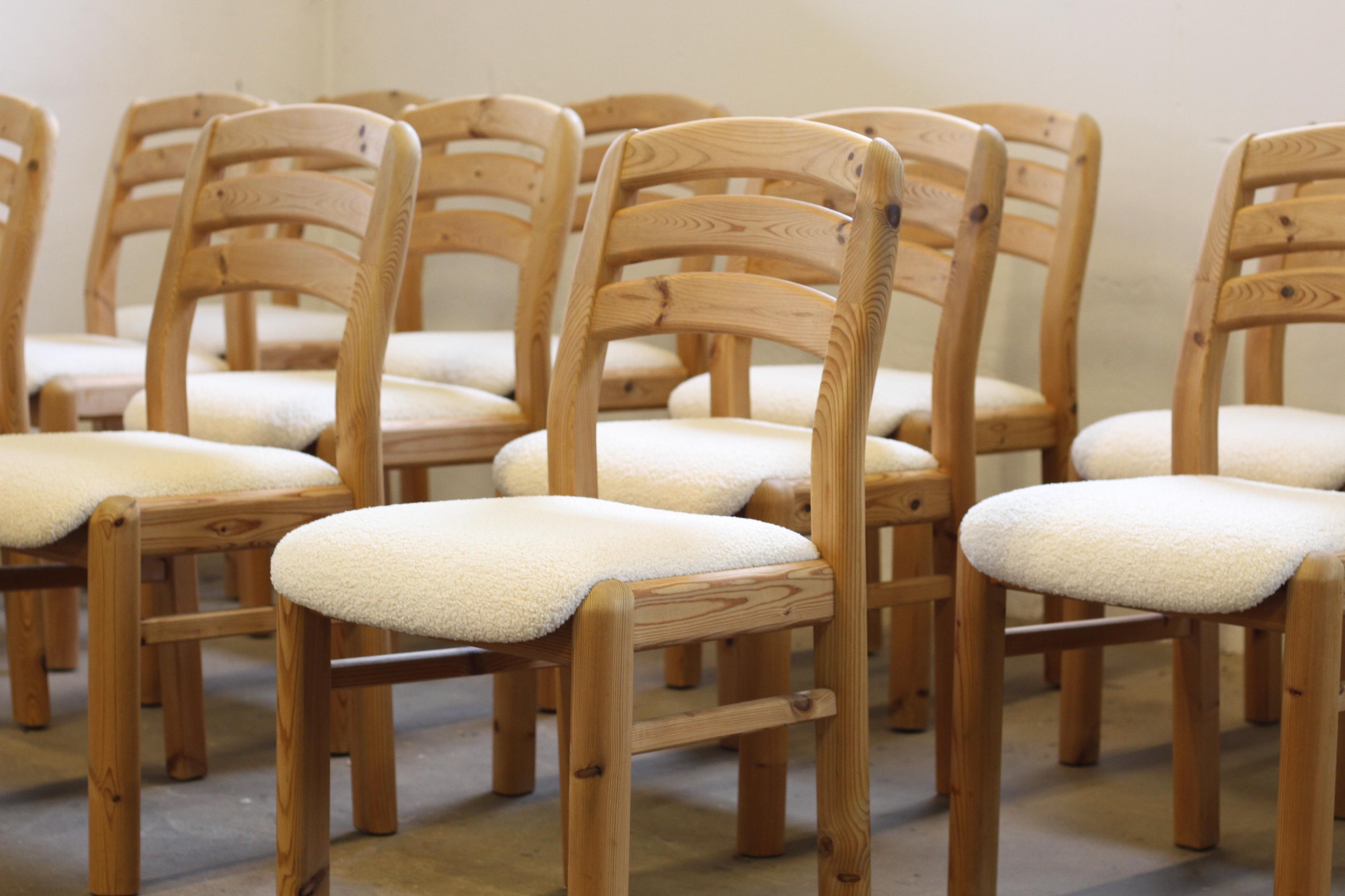Danish Pine Wood Dining Chairs 1970s/80s by Dyrlund In Good Condition For Sale In Store Heddinge, DK