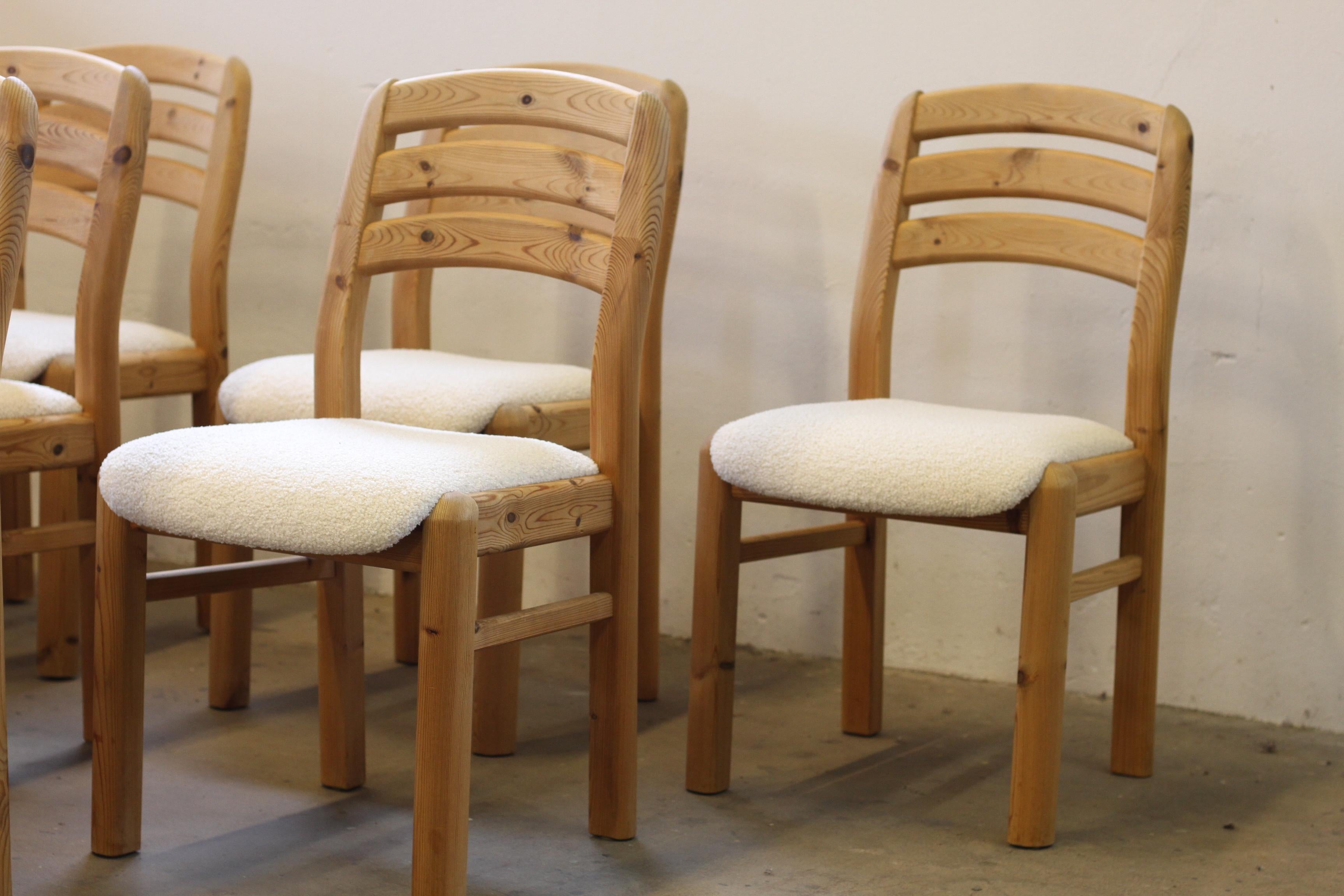 Late 20th Century Danish Pine Wood Dining Chairs 1970s/80s by Dyrlund For Sale