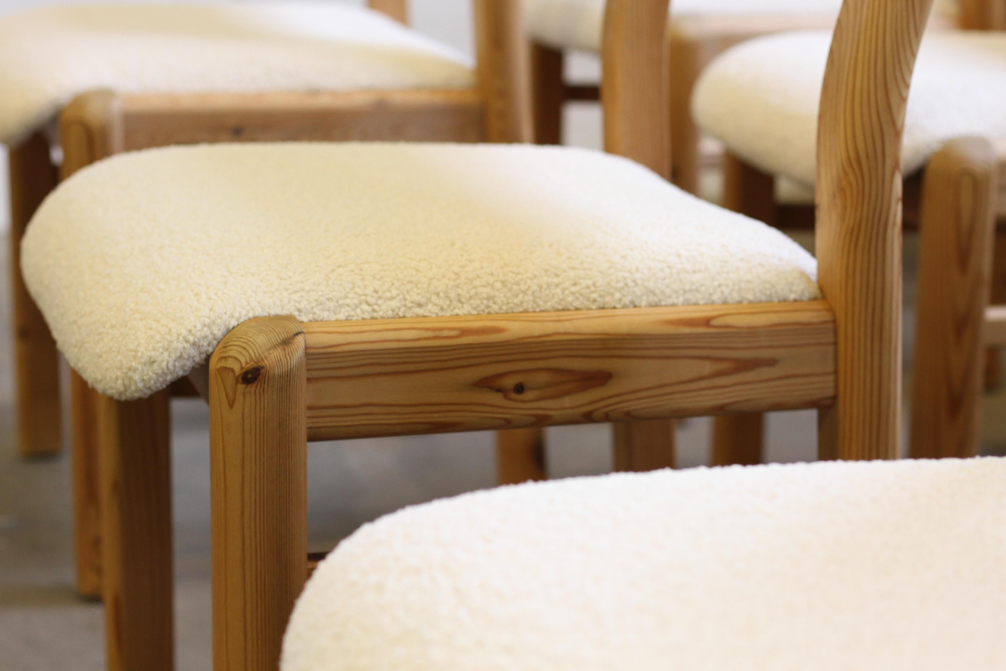 Danish Pine Wood Dining Chairs 1970s/80s by Dyrlund For Sale 2