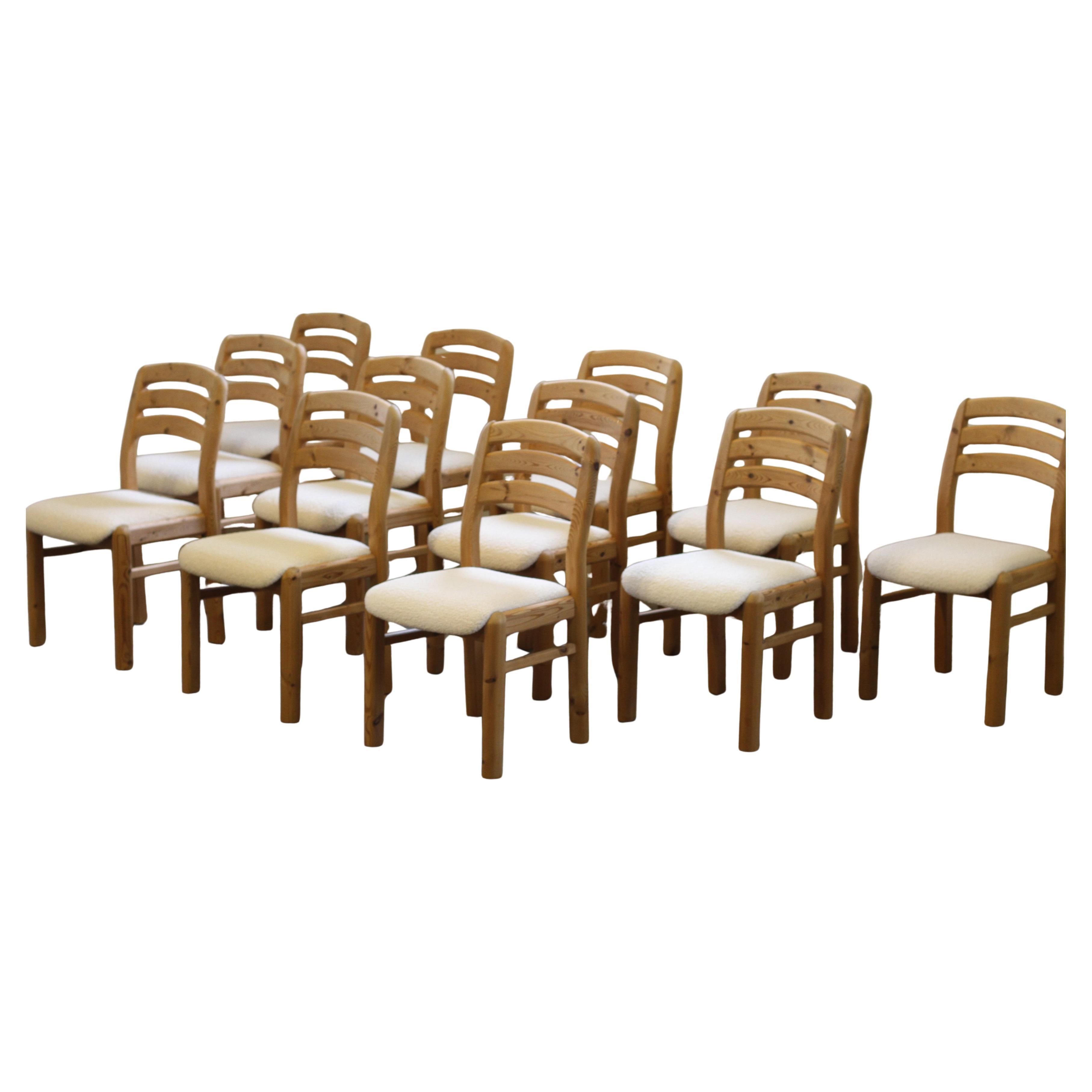 Danish Pine Wood Dining Chairs 1970s/80s by Dyrlund For Sale