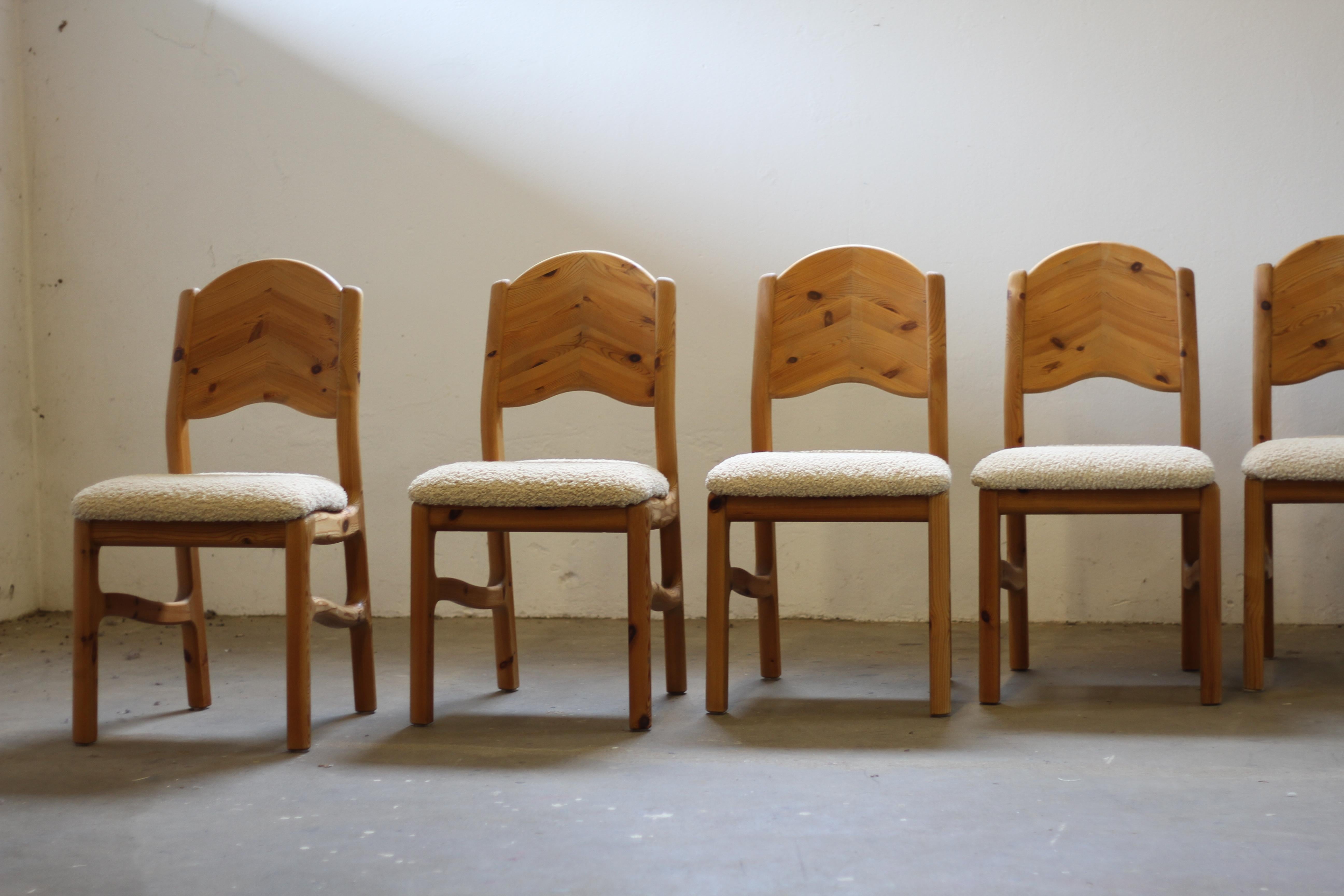 Danish Pine Wood Dining Chairs in style of Rainer Daumiller - 1970s 5