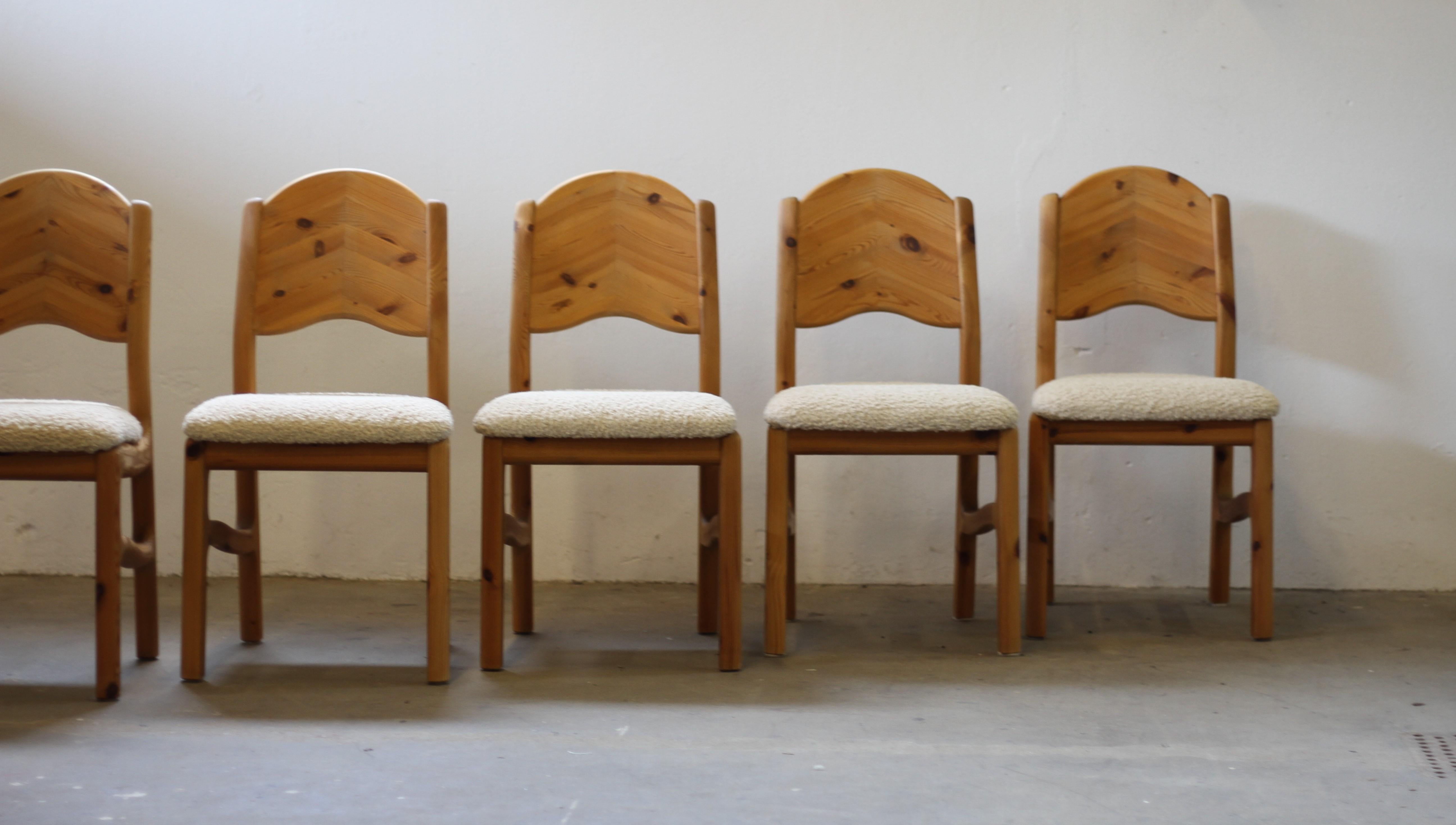 Danish Pine Wood Dining Chairs in style of Rainer Daumiller - 1970s 6