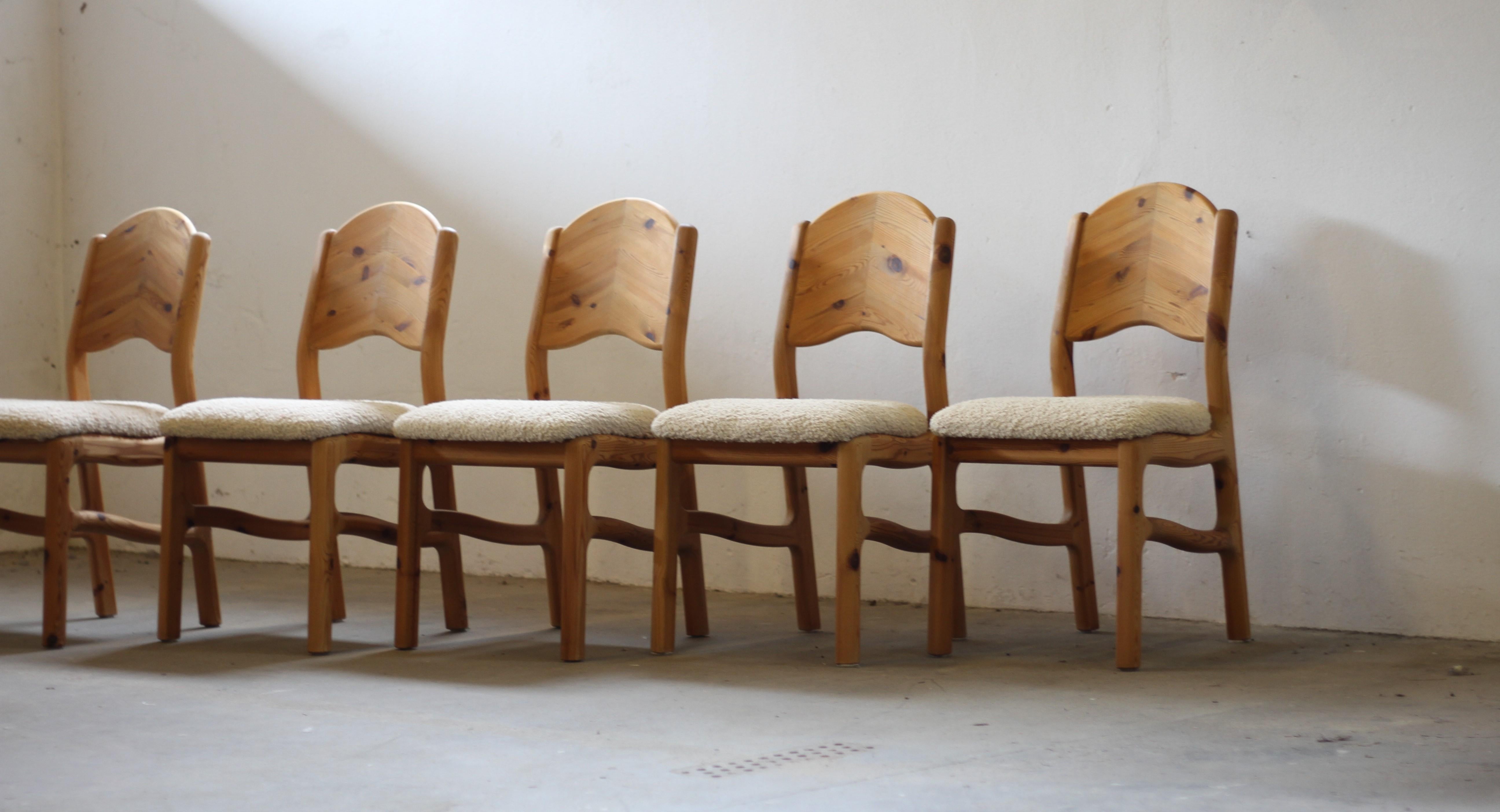 Mid-Century Modern Danish Pine Wood Dining Chairs in style of Rainer Daumiller - 1970s