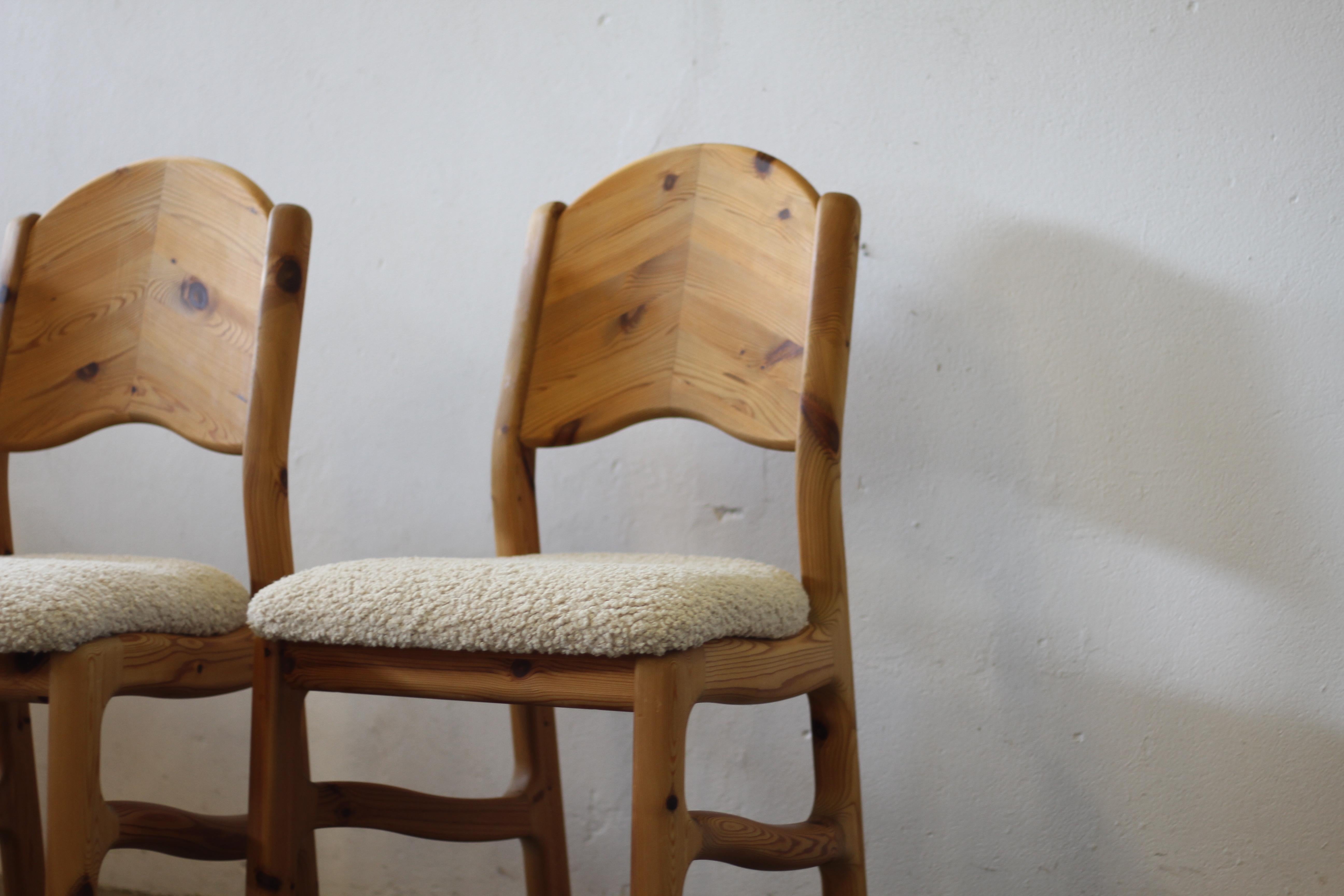 Late 20th Century Danish Pine Wood Dining Chairs in style of Rainer Daumiller - 1970s