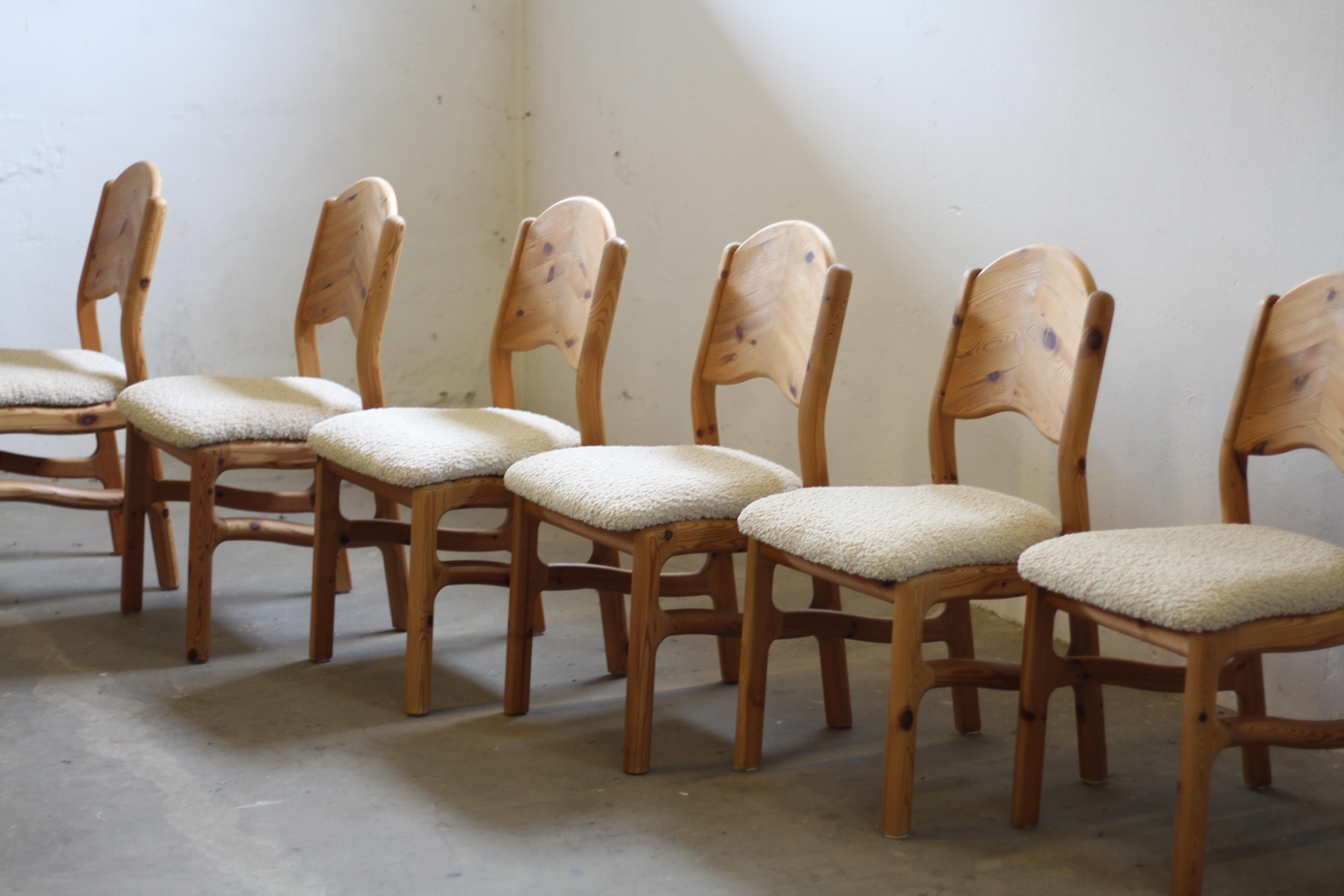 Danish Pine Wood Dining Chairs in style of Rainer Daumiller - 1970s 1