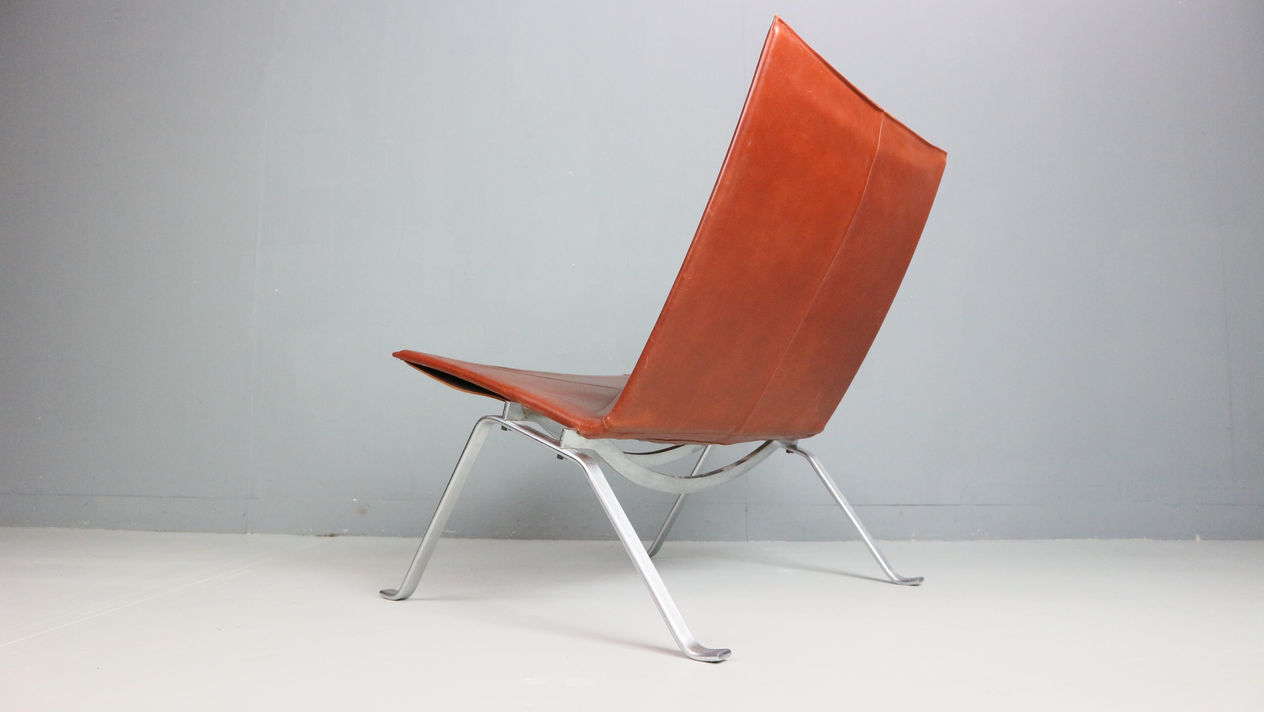 Danish PK22 Leather Easy Chair by Poul Kjaerholm for E. Kold Christensen, 1956 8