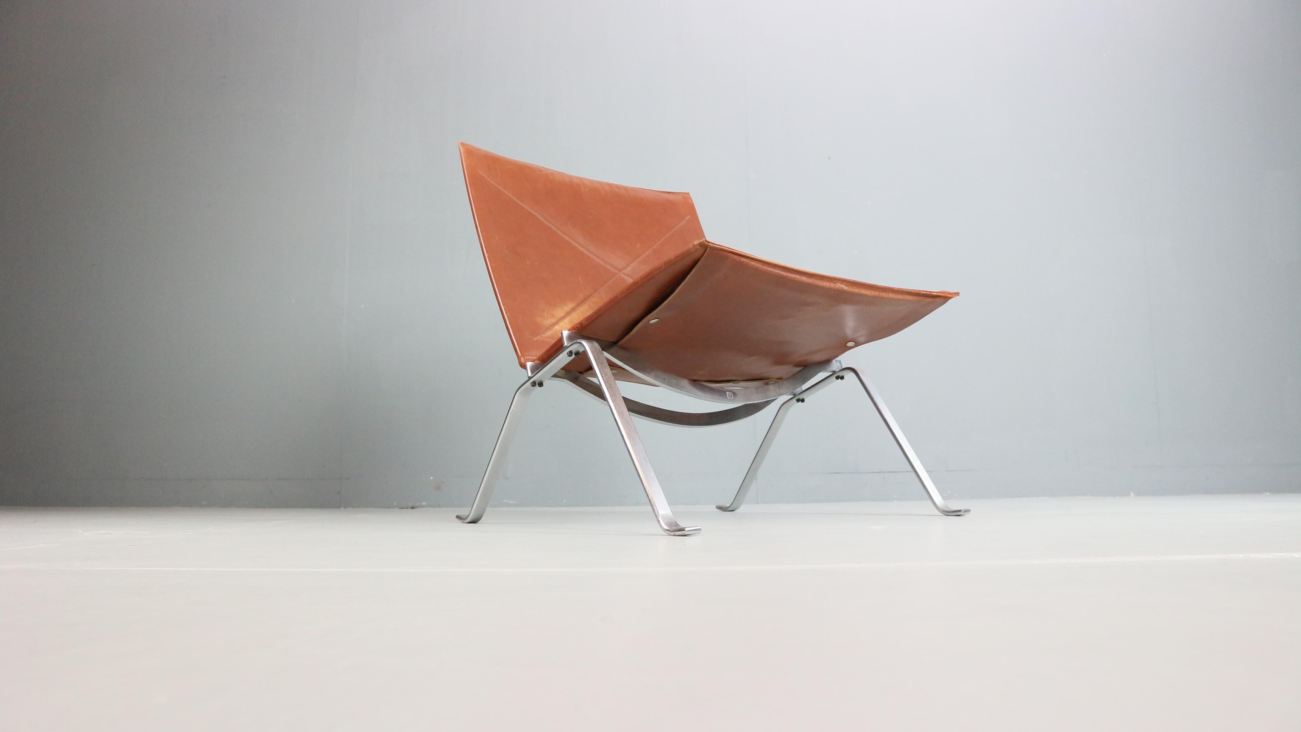 Mid-20th Century Danish PK22 Leather Easy Chair by Poul Kjaerholm for E. Kold Christensen, 1956