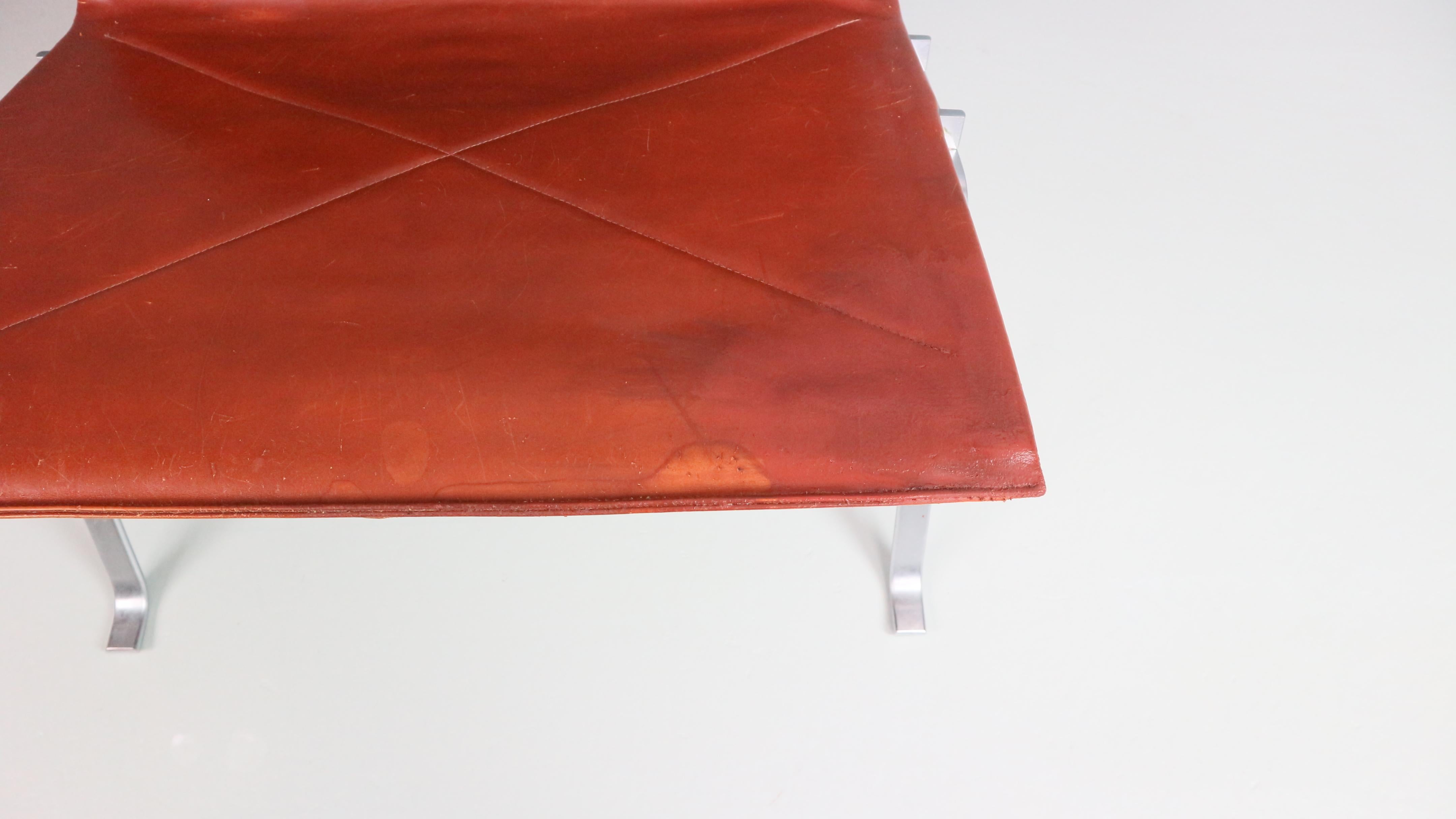 Danish PK22 Leather Easy Chair by Poul Kjaerholm for E. Kold Christensen, 1956 2
