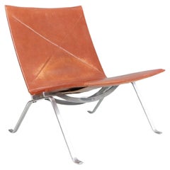 Danish PK22 Leather Easy Chair by Poul Kjaerholm for E. Kold Christensen, 1956