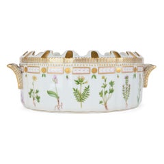 Danish Porcelain Flora Danica Hand Painted Floral Monteith Bowl Royal Copenhagen