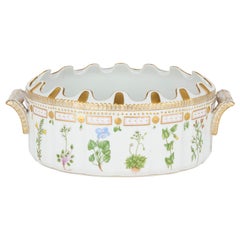 Danish Porcelain Flora Danica Hand Painted Floral Monteith Bowl Royal Copenhagen