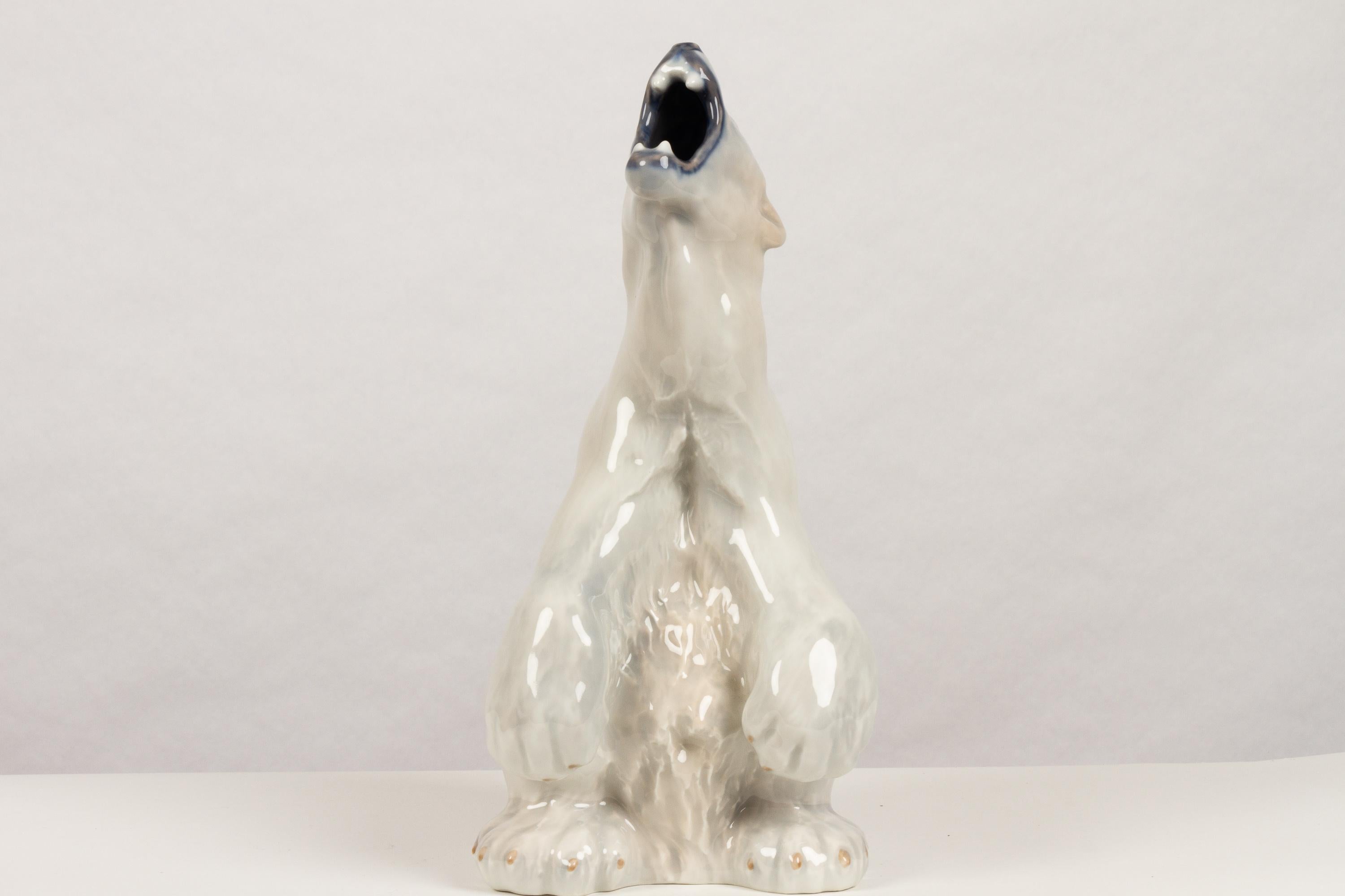 Art Nouveau Danish Porcelain Polar Bear by C. F. Liisberg for Royal Copenhagen, 1930s