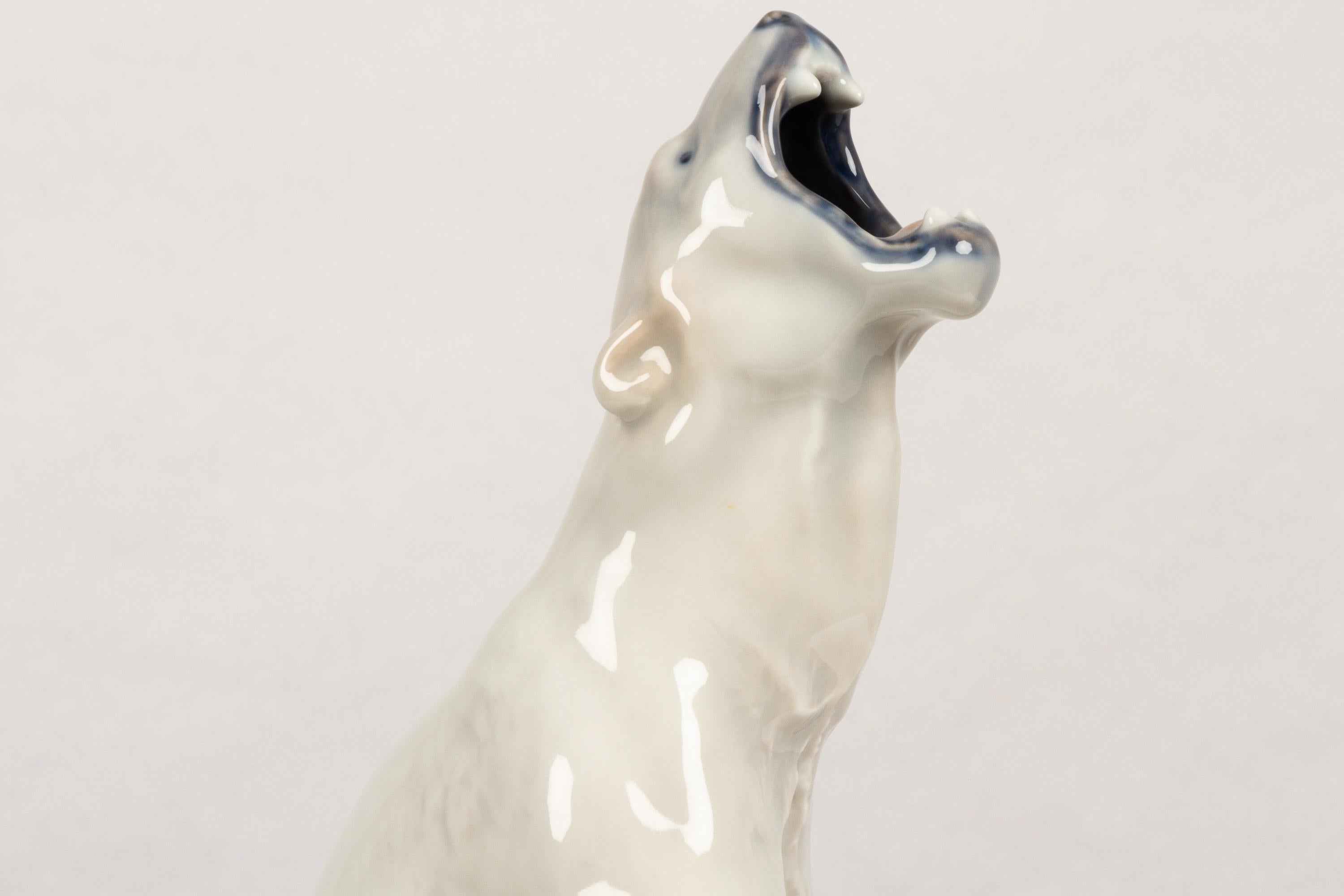 Danish Porcelain Polar Bear by C. F. Liisberg for Royal Copenhagen, 1930s 1