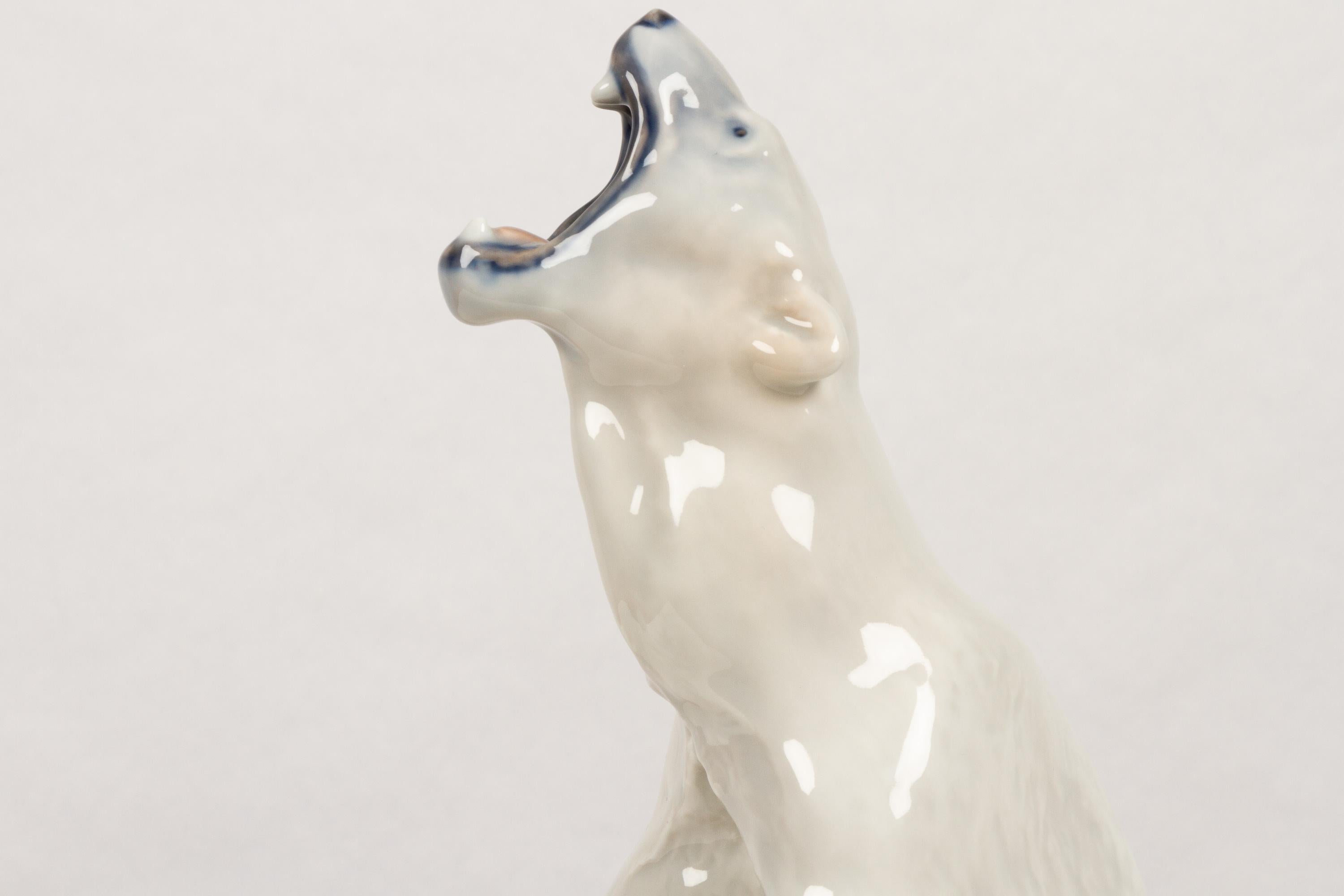 Danish Porcelain Polar Bear by C. F. Liisberg for Royal Copenhagen, 1930s 2