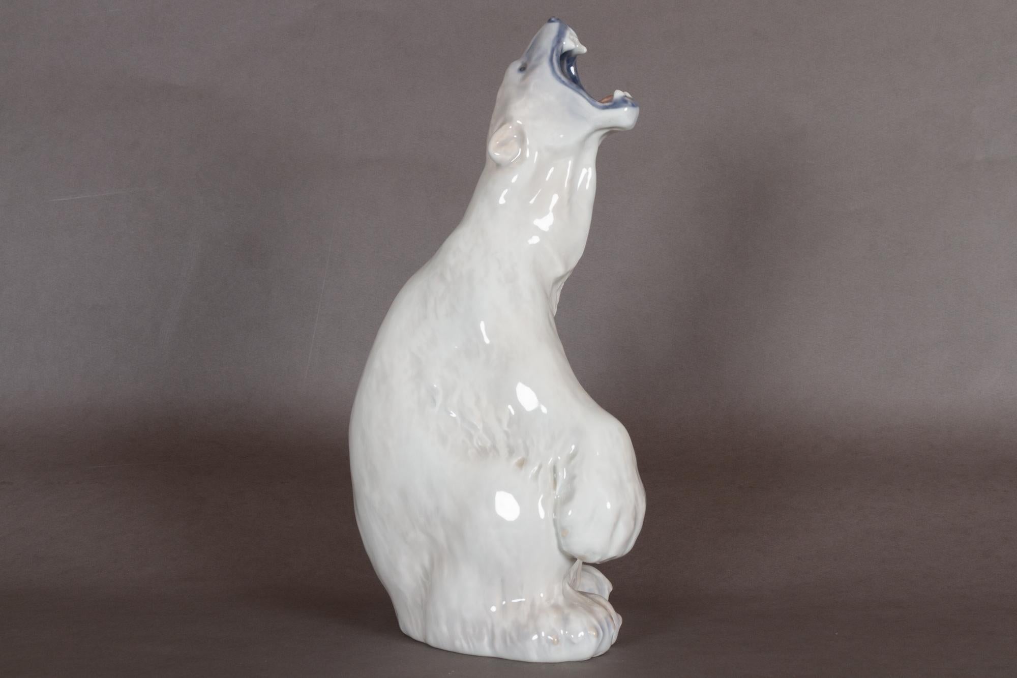 Art Nouveau Danish Porcelain Polar Bear by C. F. Liisberg for Royal Copenhagen, 1970s