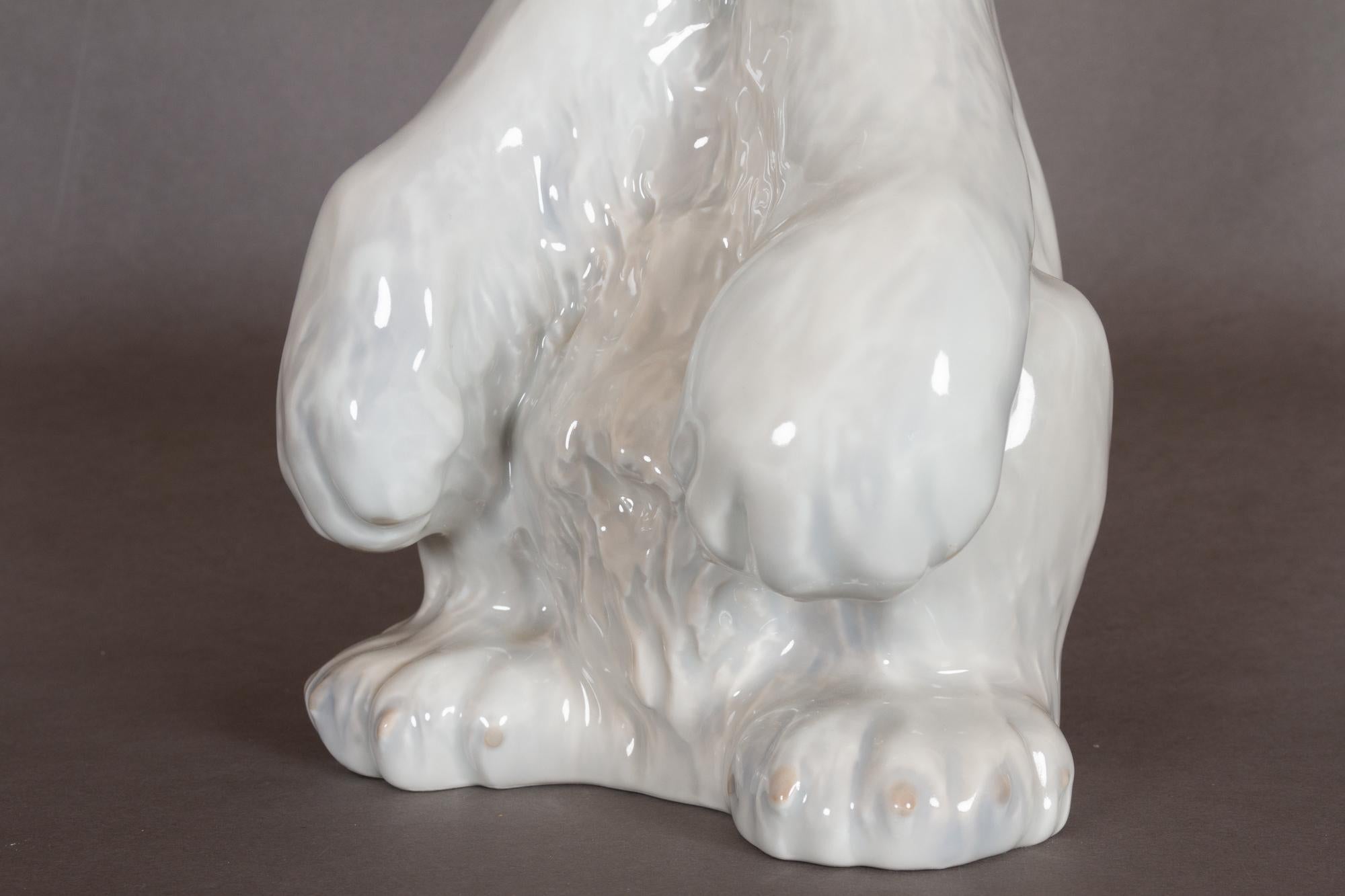 Danish Porcelain Polar Bear by C. F. Liisberg for Royal Copenhagen, 1970s 1