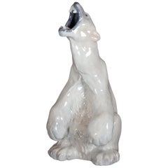 Vintage Danish Porcelain Polar Bear by C. F. Liisberg for Royal Copenhagen, 1970s