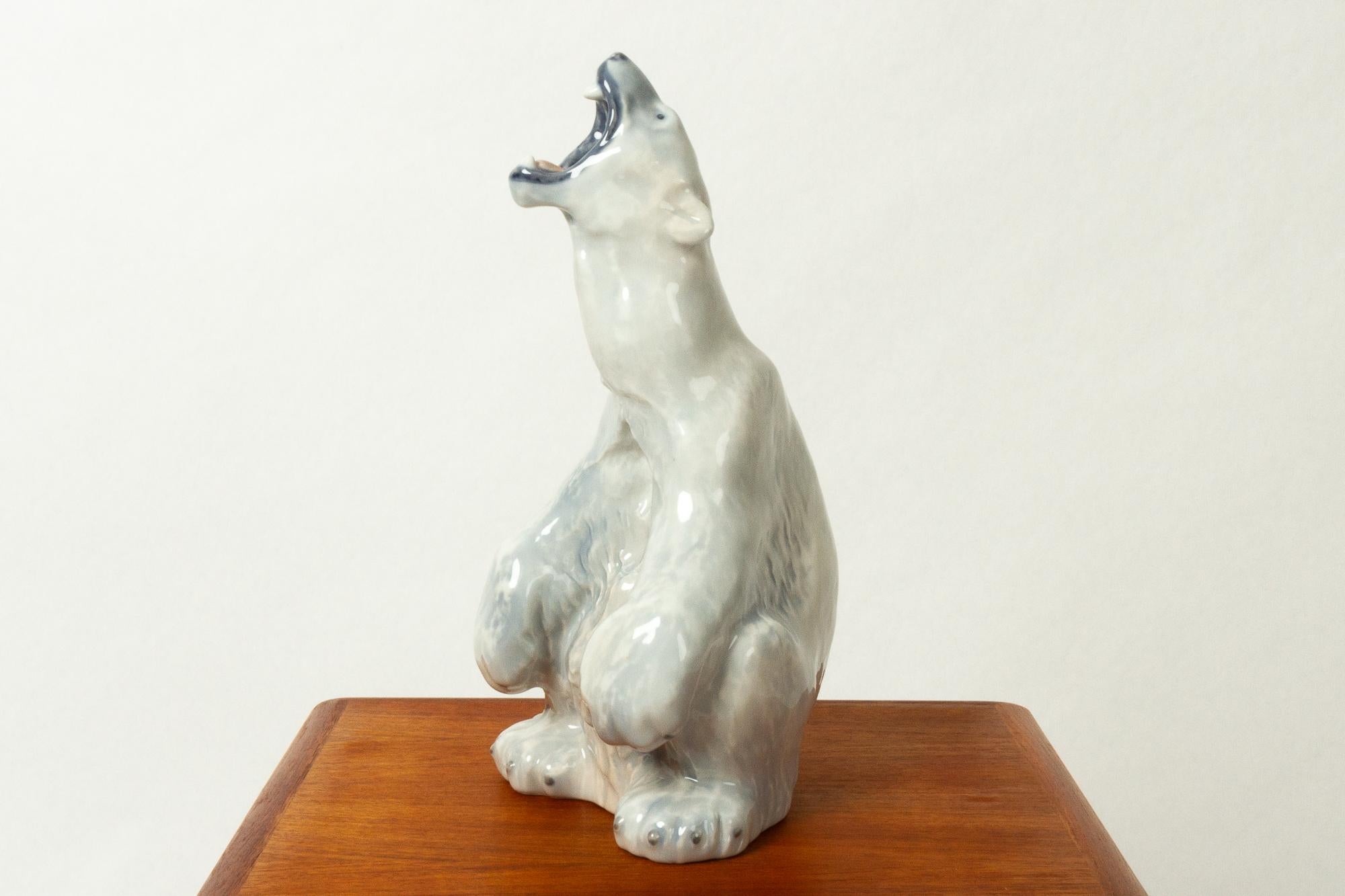 Late 20th Century Danish Porcelain Polar Bear by C. F. Liisberg for Royal Copenhagen, 1980s