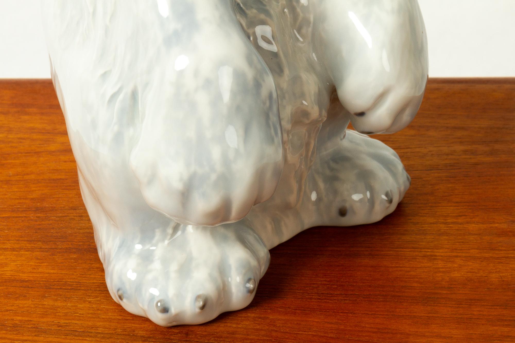 Danish Porcelain Polar Bear by C. F. Liisberg for Royal Copenhagen, 1980s 4