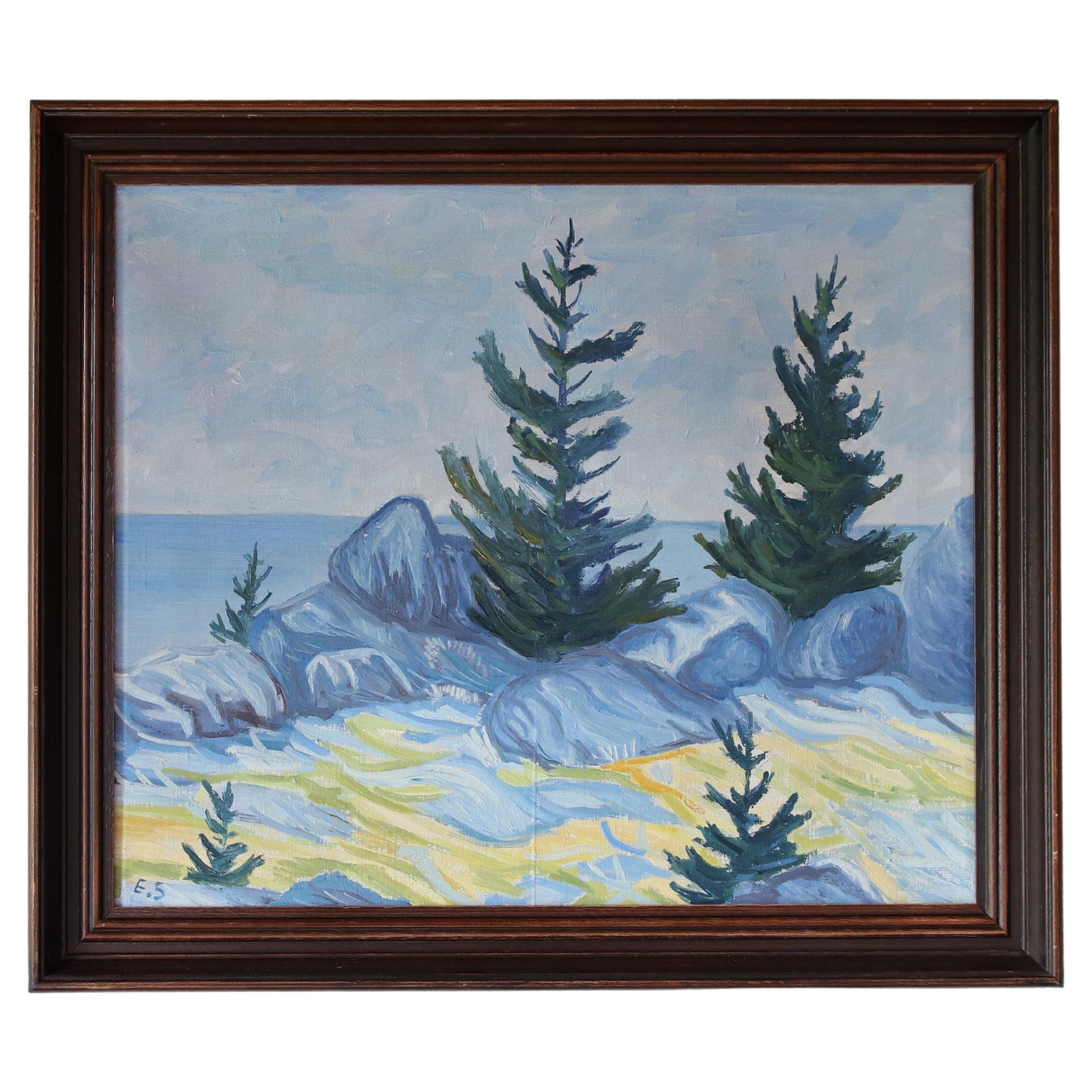 Dänisches post-impressionistisches Ölgemälde von E.S. aus Horsens