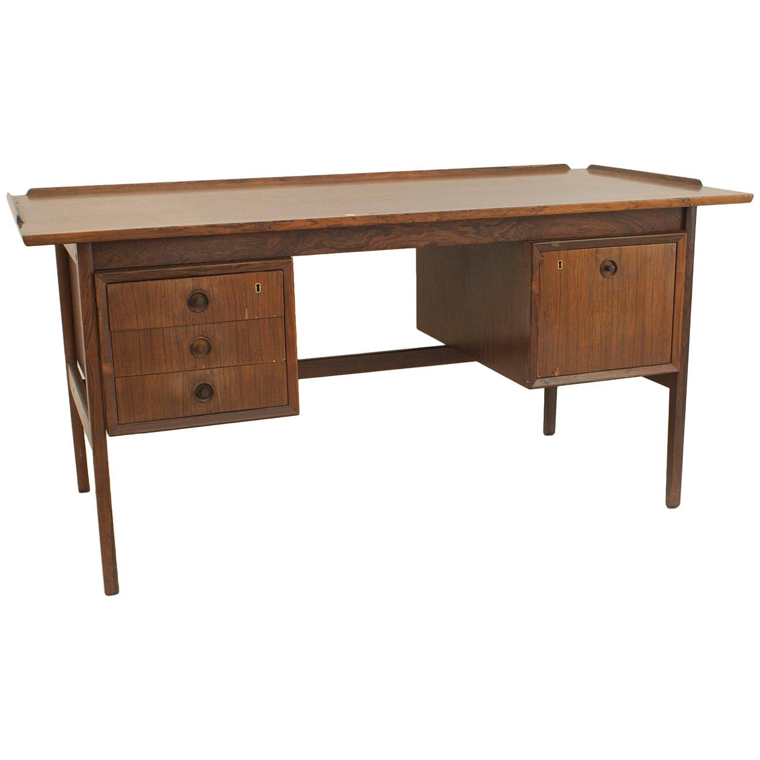 Danish Post-War Rosewood Executive Desk For Sale