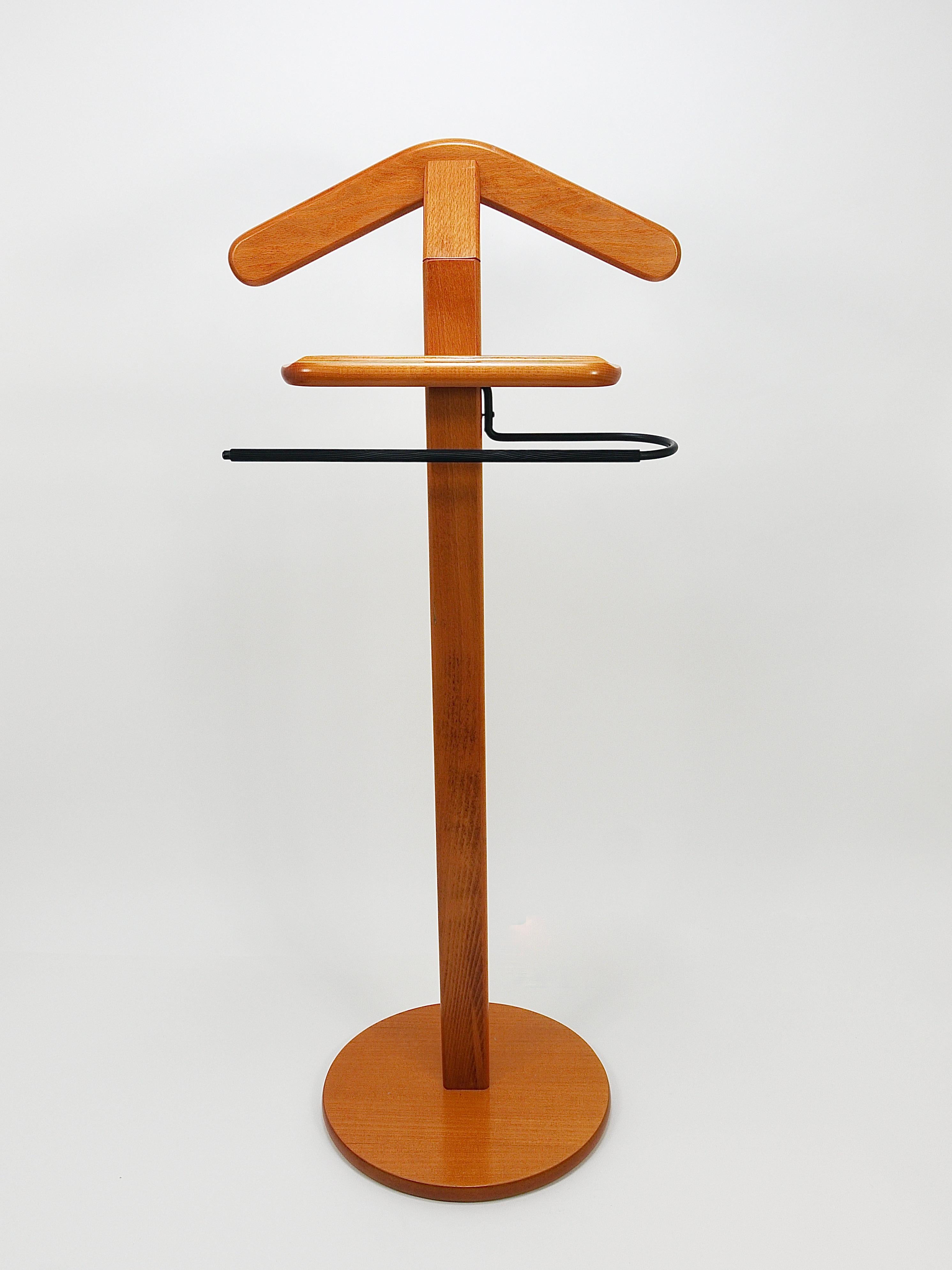 Wood Danish Postmodern Valet Clothing Stand, Denmark, 1980s For Sale