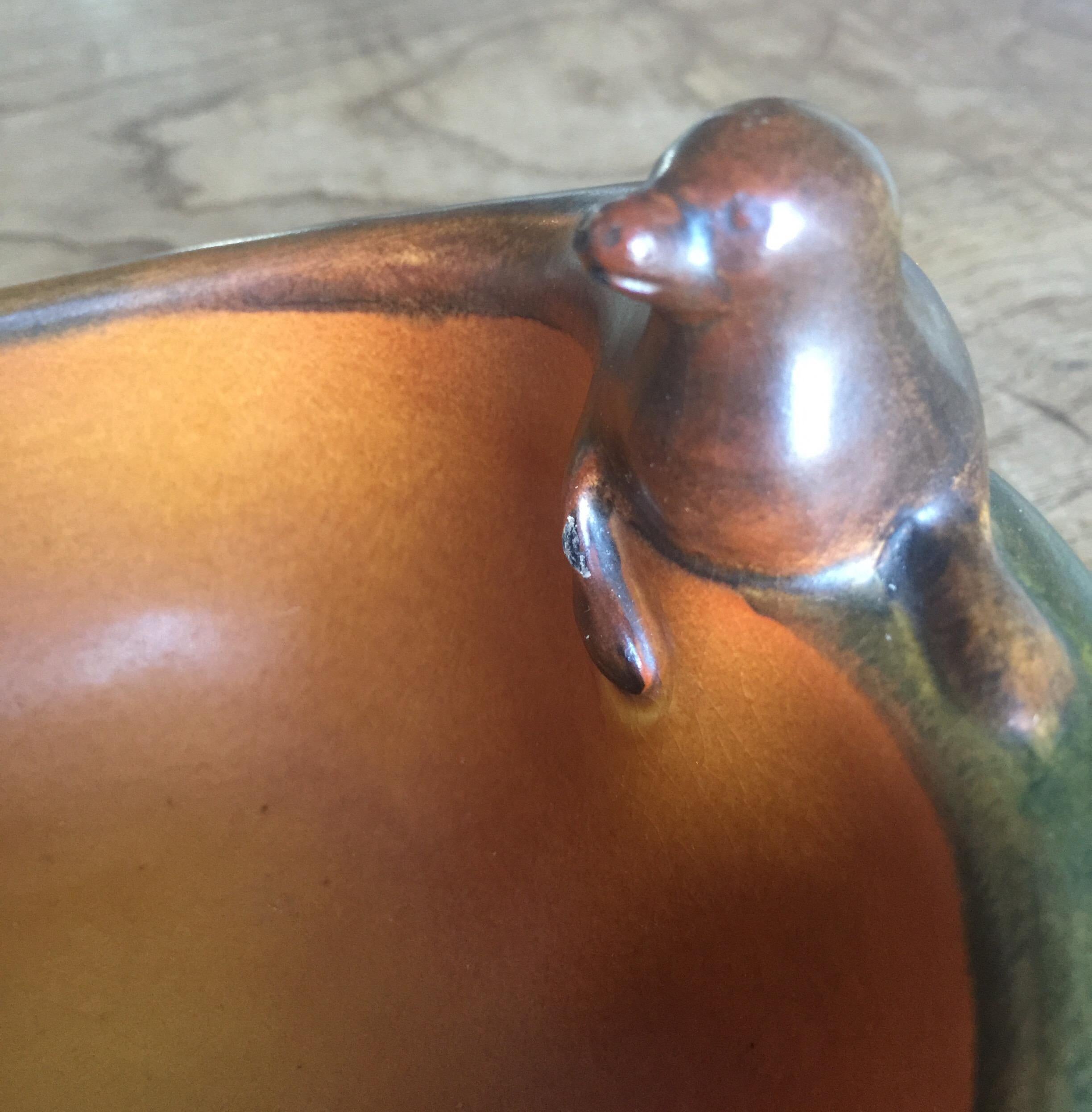 Danish Pottery of Polar Bear and Seal by Charles Arvesen for Ipsens, circa 1909 3