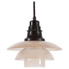Lámpara colgante Art Déco PH 2/2 de Poul Henningsen, de Dinamarca, con pantallas de cristal gris «Rosa», década de 1930