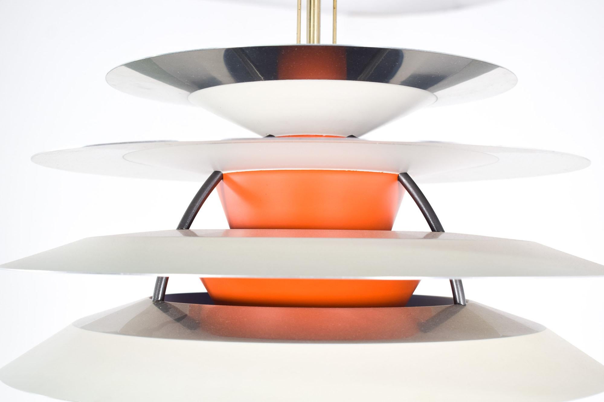 Mid-Century Modern Danish Poul Henningsen Contrast Pendant Lamp by Louis Poulsen For Sale