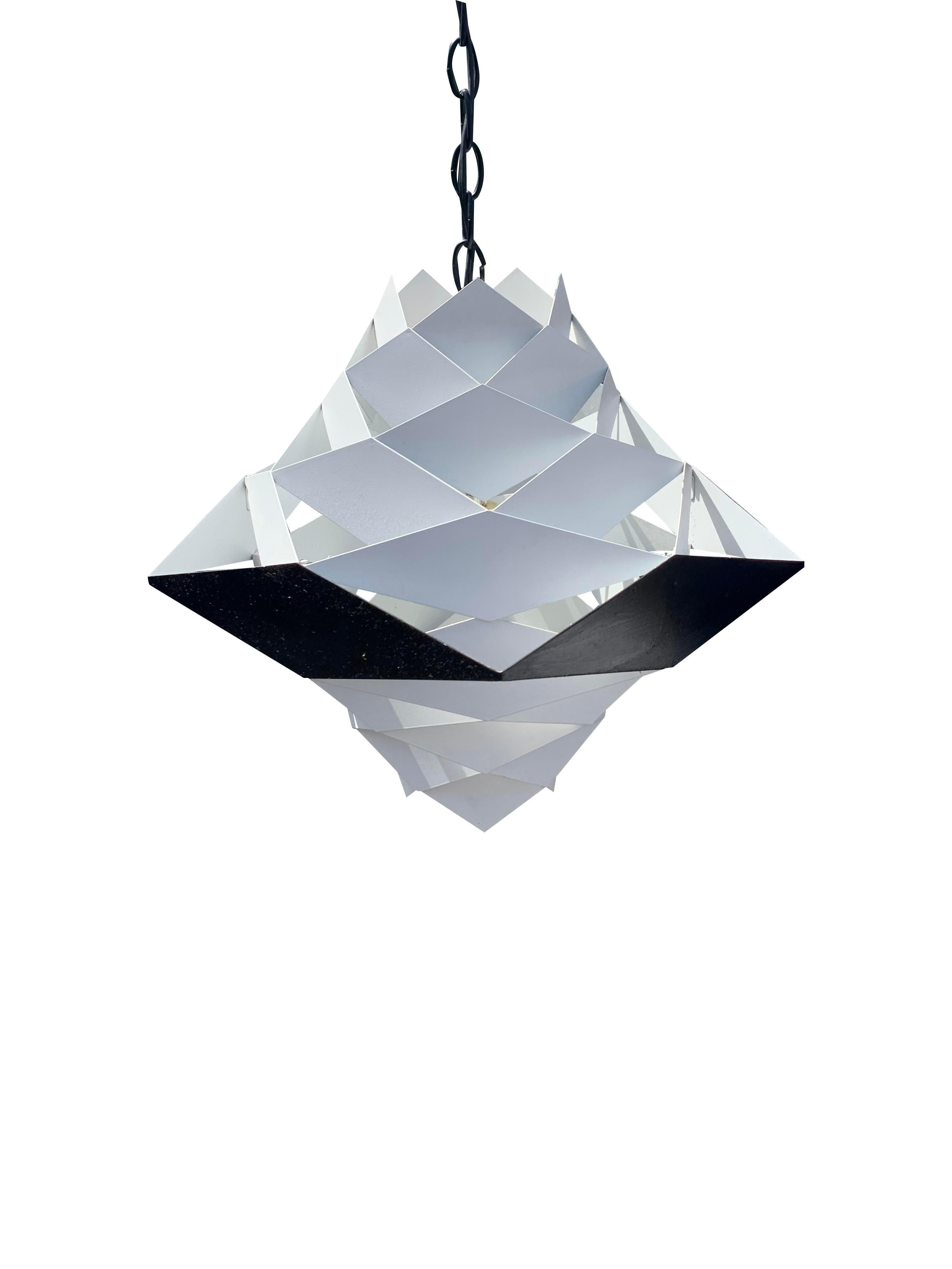 Scandinavian Modern 1960s Preben Dahl Symfoni Scandinavian Geometry, Enameled Steel Hanging Lamp For Sale