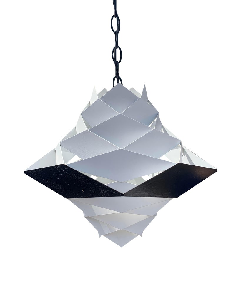 A Pair of Preben Dal Enameled Steel Hanging Pendant Light A Pair of Preben Dal Enameled Steel Hanging Pendant Light