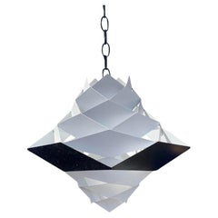 Lampada a sospensione in acciaio smaltato, geometria scandinava di Preben Dahl Symfoni del 1960