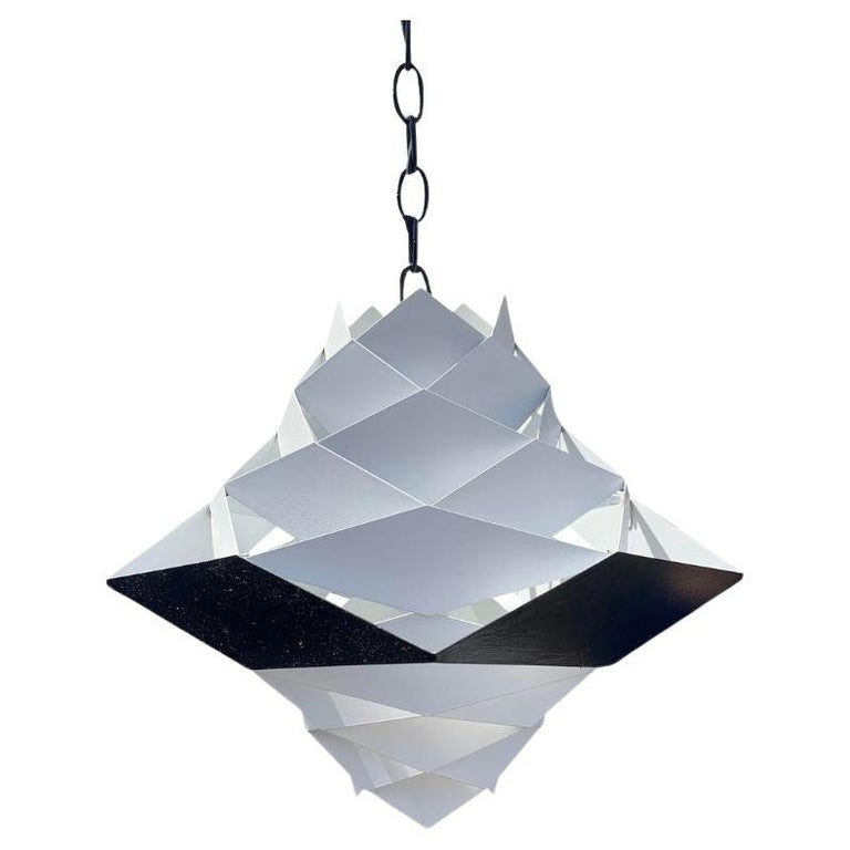 A Pair of Preben Dal Enameled Steel Hanging Pendant Light A Pair of Preben Dal Enameled Steel Hanging Pendant Light