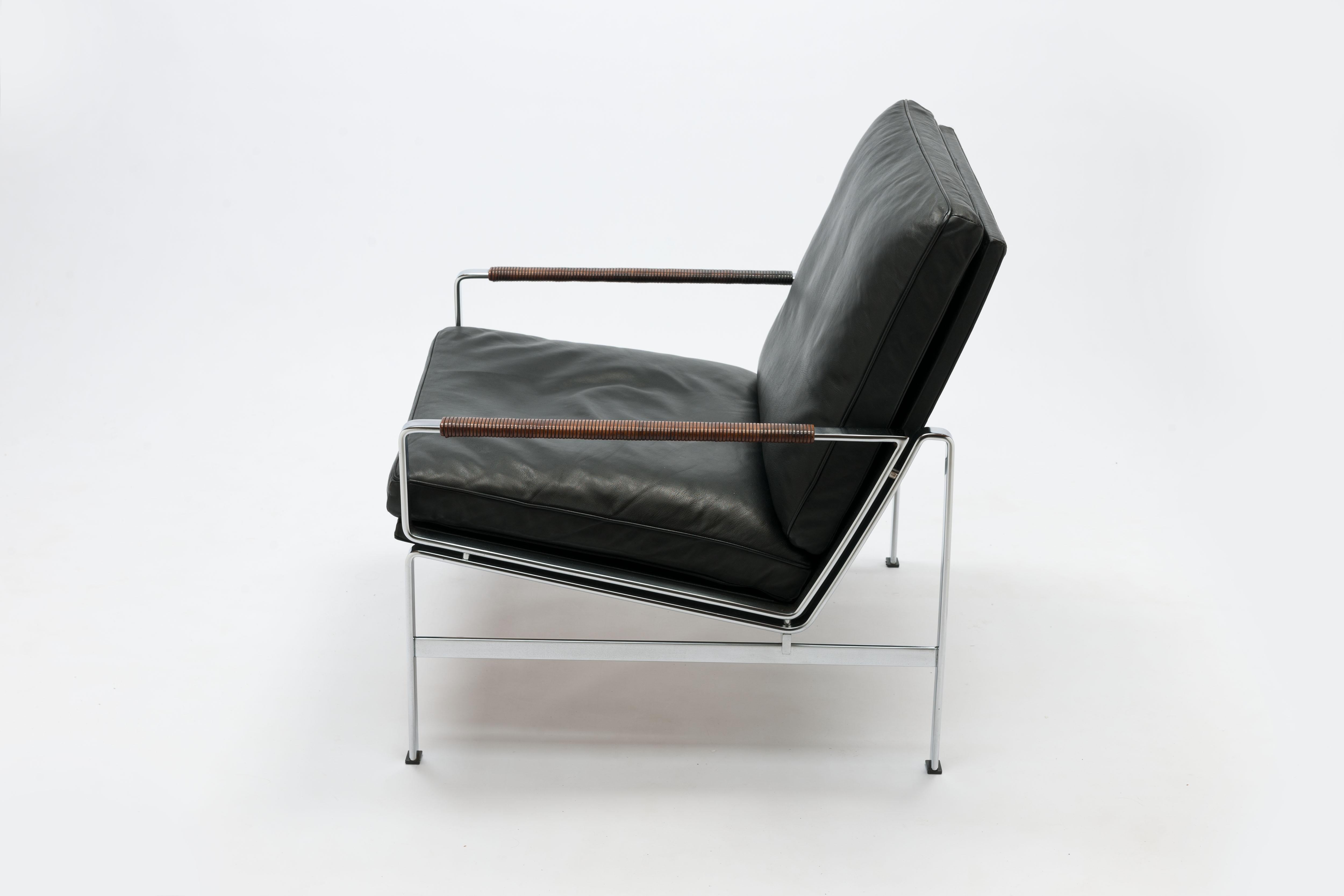 Mid-20th Century Danish Preben Fabricius & Jørgen Kastholm Lounge Chair FK6720 Alfred Kill, 1965