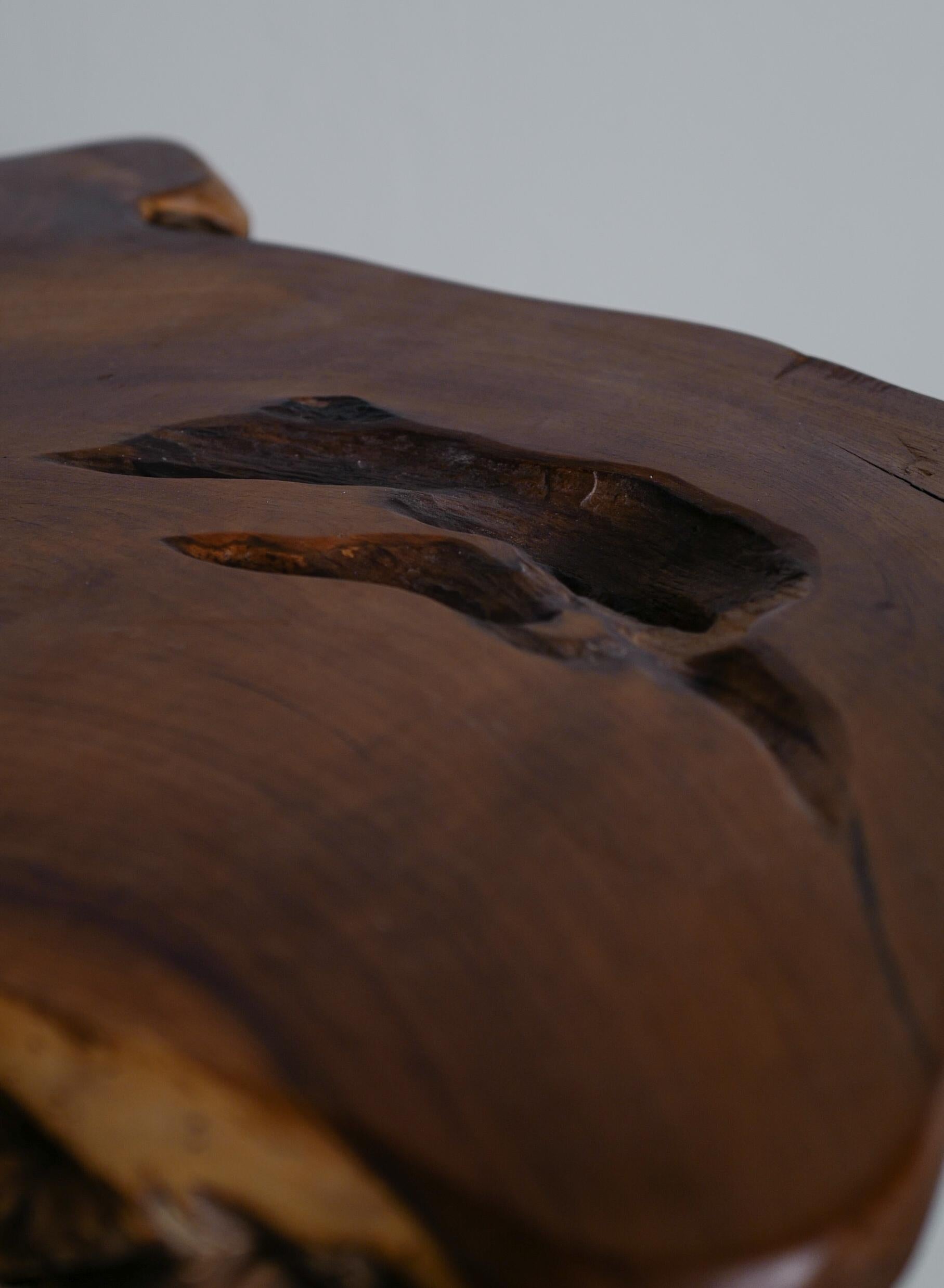 Teak Danish Primitive Brutalist Console or Side Table, Denmark