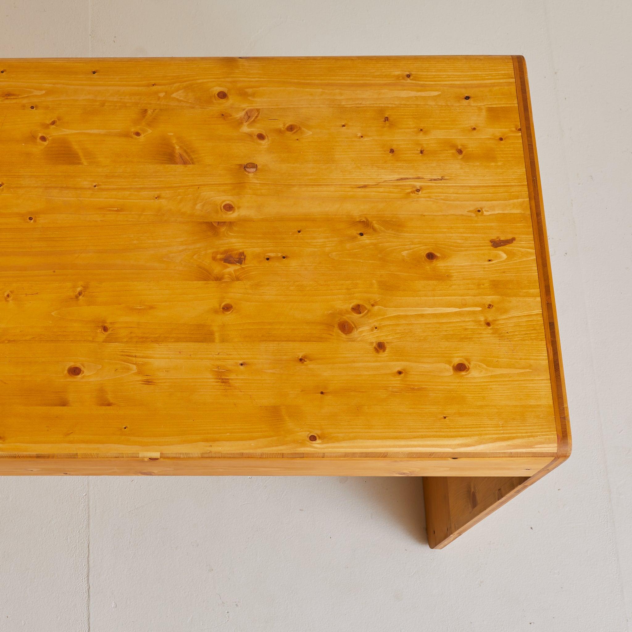 Danish Prototype Pine Dining Table with Four Nesting Stools, 1970s For Sale 2