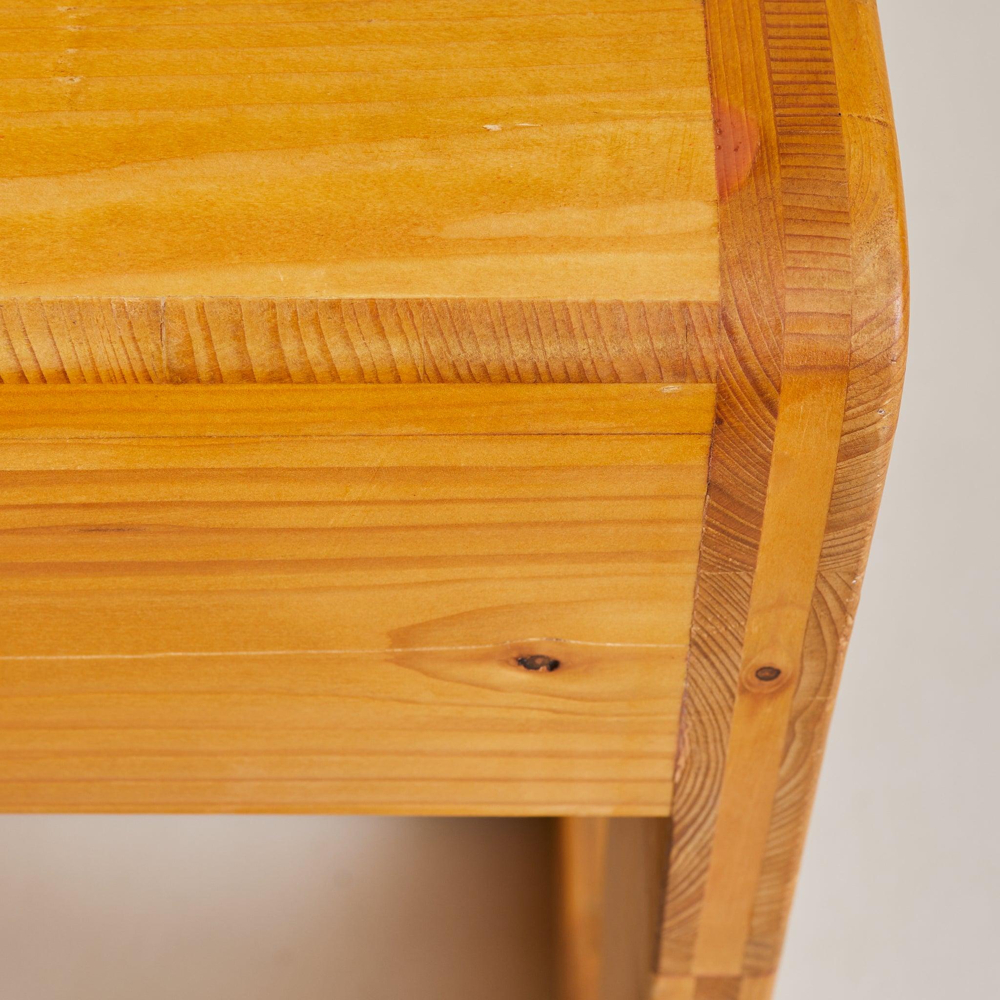 Danish Prototype Pine Dining Table with Four Nesting Stools, 1970s For Sale 4