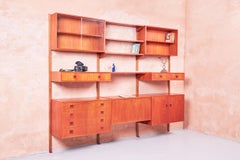 Danish PS Modular Wall Shelving System by Preben Sorensen in Teak