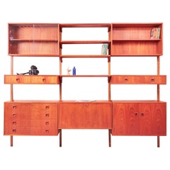 Danish PS Modular Wall Shelving System by Preben Sorensen in Teak