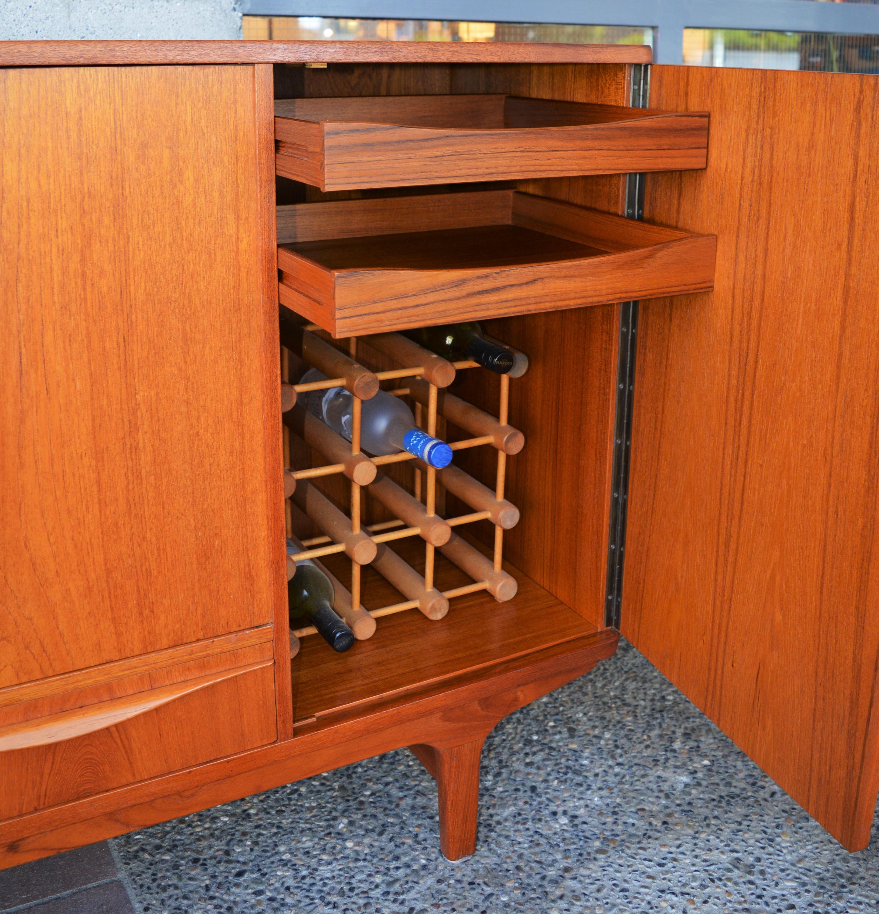 Danish Quality Teak Taller Credenza with Flared Pulls by Lyby Mobler, 1960s 2