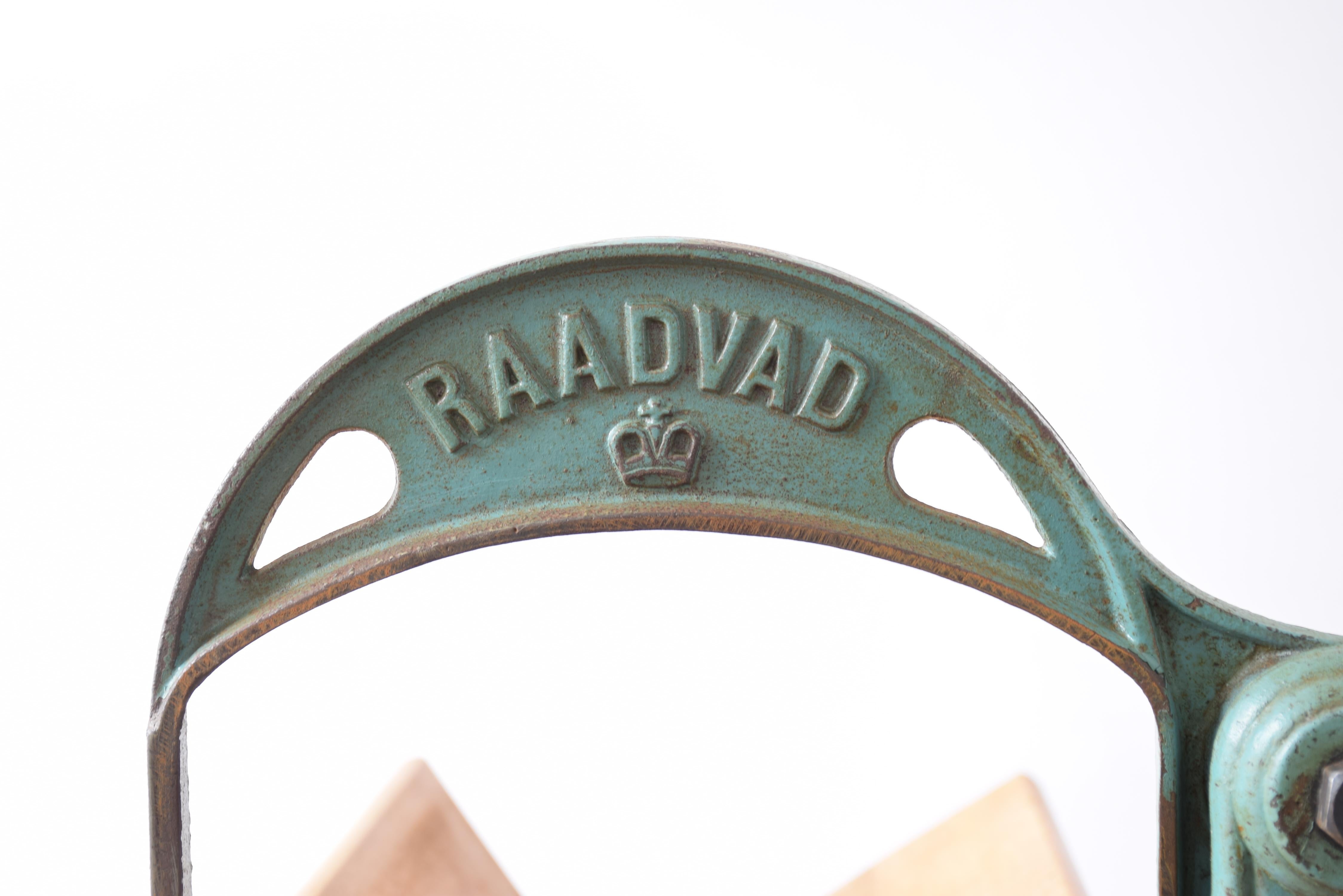 Danish Raadvad Bread Slicer Art Nouveau Style in Blue with Great Patina, 1920s For Sale 2